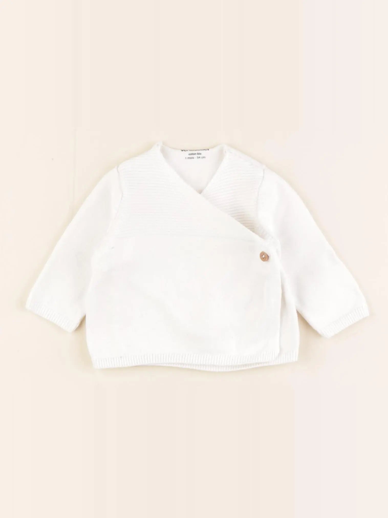 Vertbaudet - gilet blanc - 1 mois