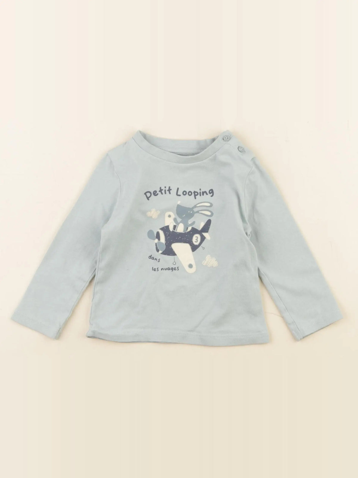 Vertbaudet - tee-shirt bleu - 9 mois
