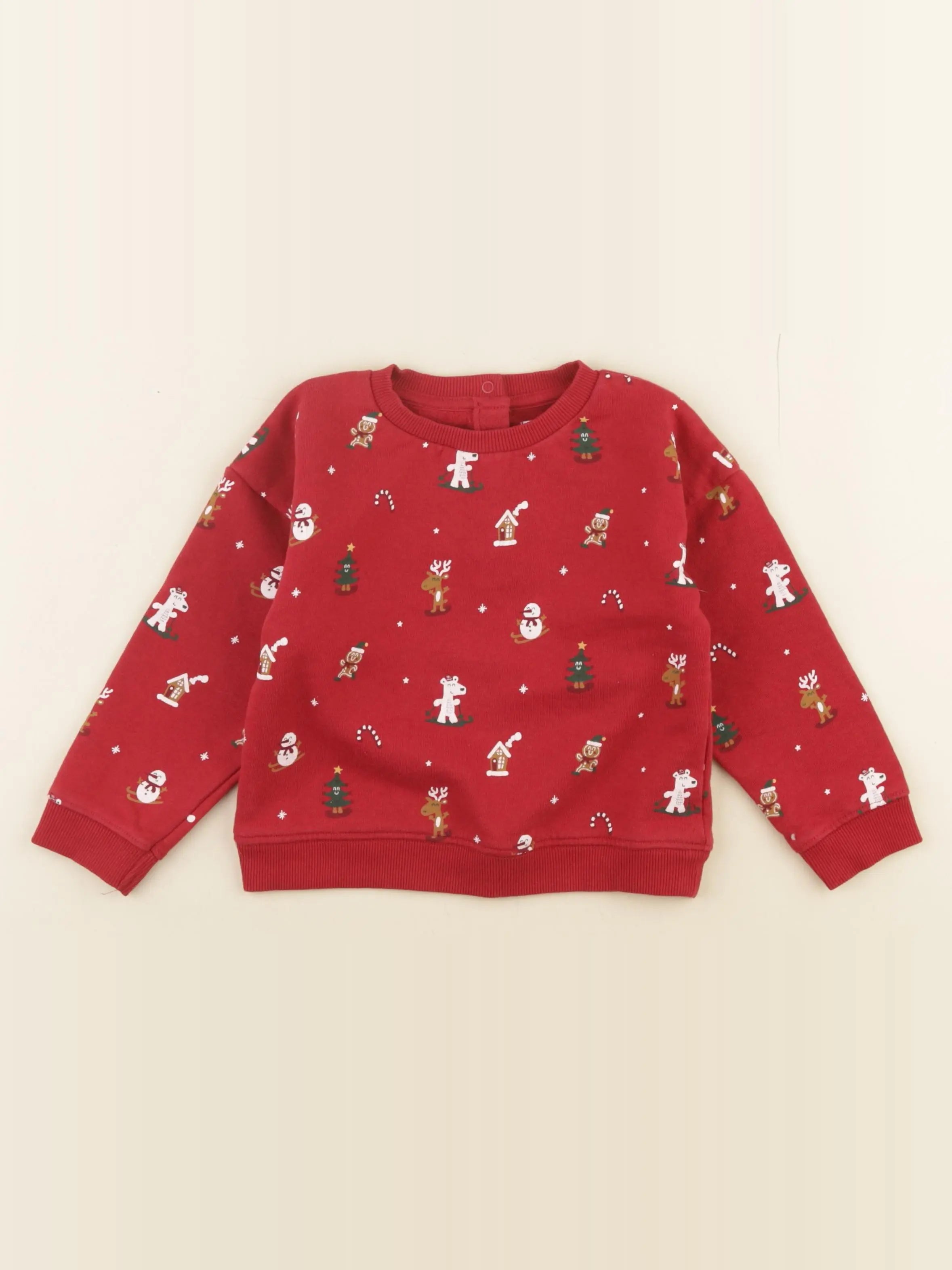 Vertbaudet - sweat rouge - 36 mois