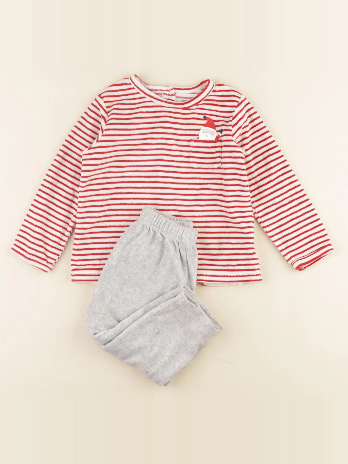 Vertbaudet - pyjama velours rouge - 3 ans