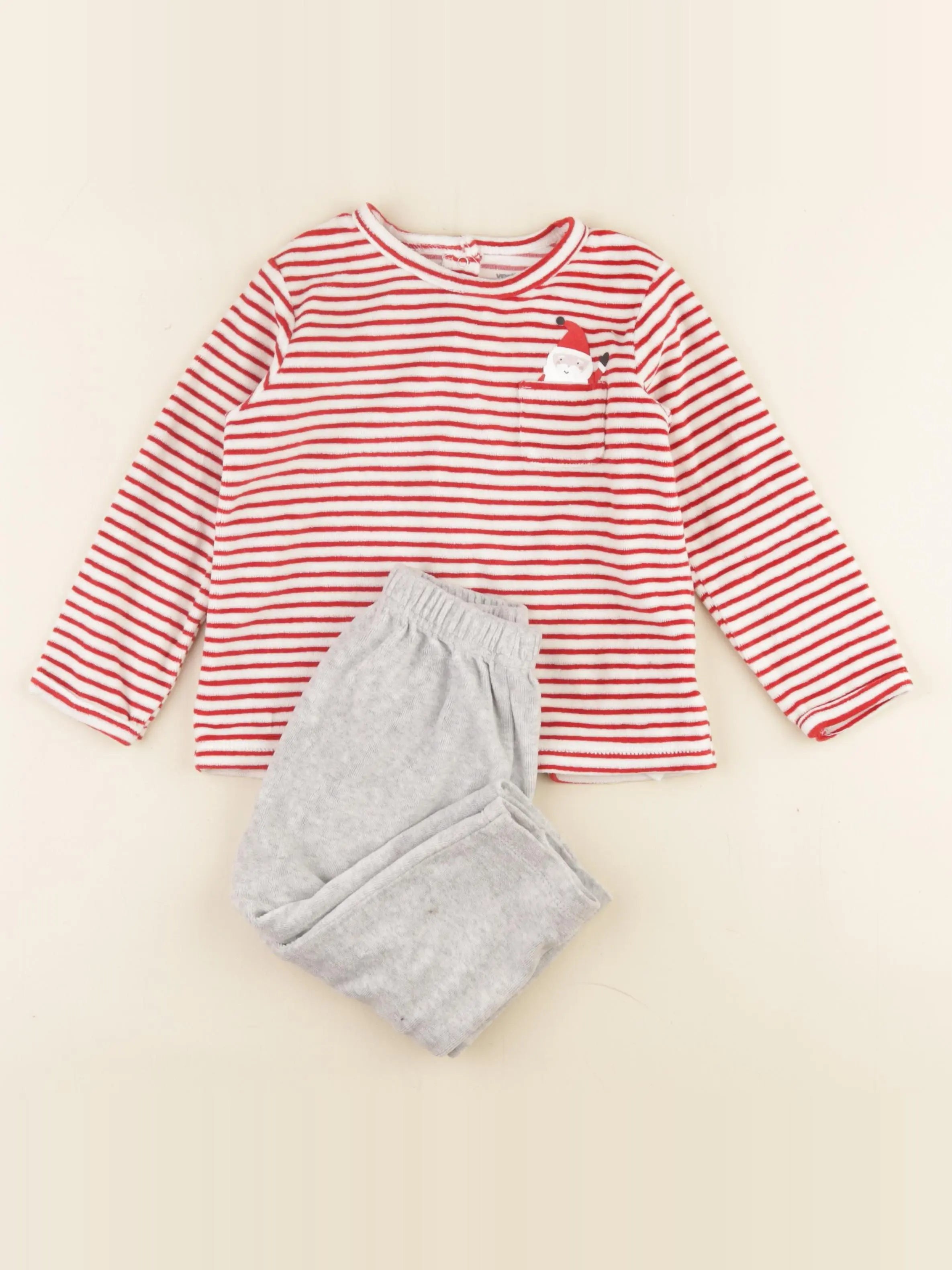 Vertbaudet - pyjama velours rouge - 3 ans