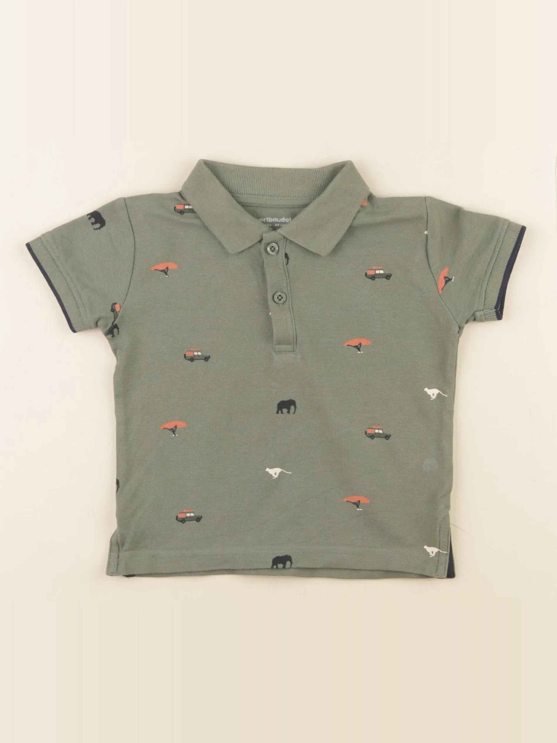 Vertbaudet - polo vert - 2 ans