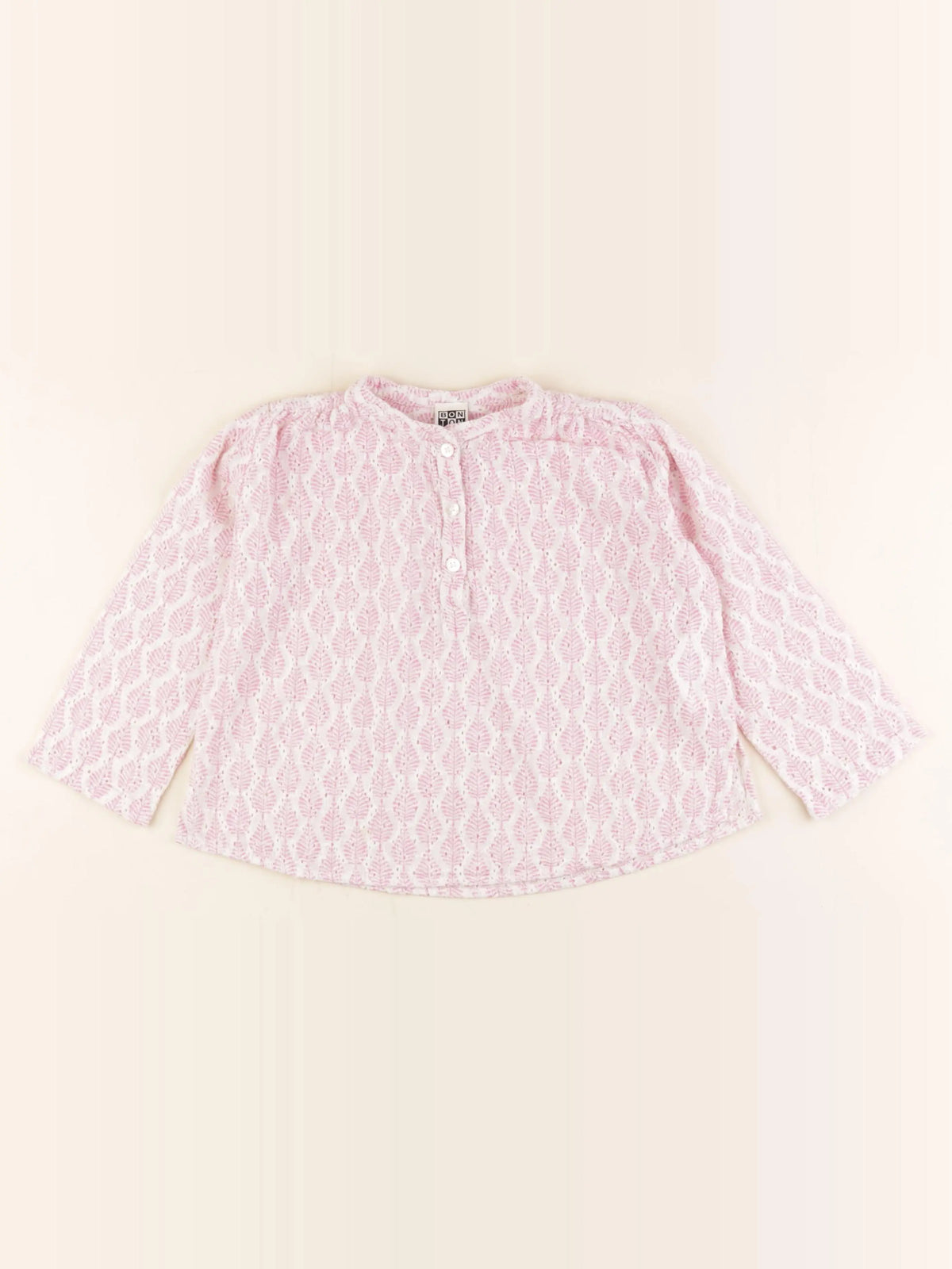 Bonton - blouse blanc, rose - 4 ans