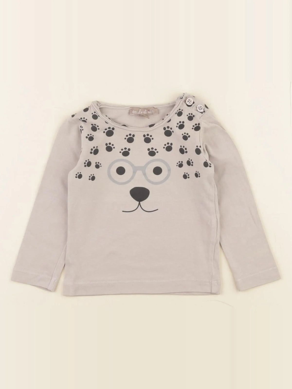 Emile et Ida - tee-shirt marron - 3 mois