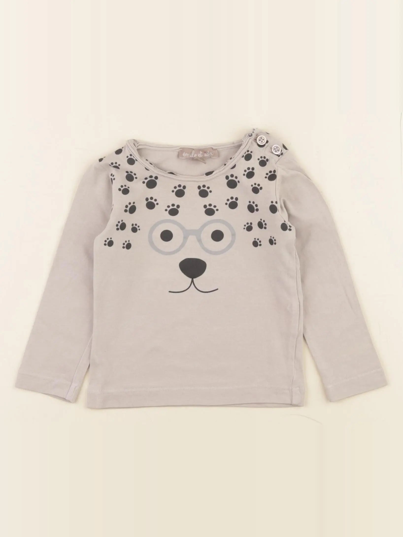 Emile et Ida - tee-shirt marron - 3 mois