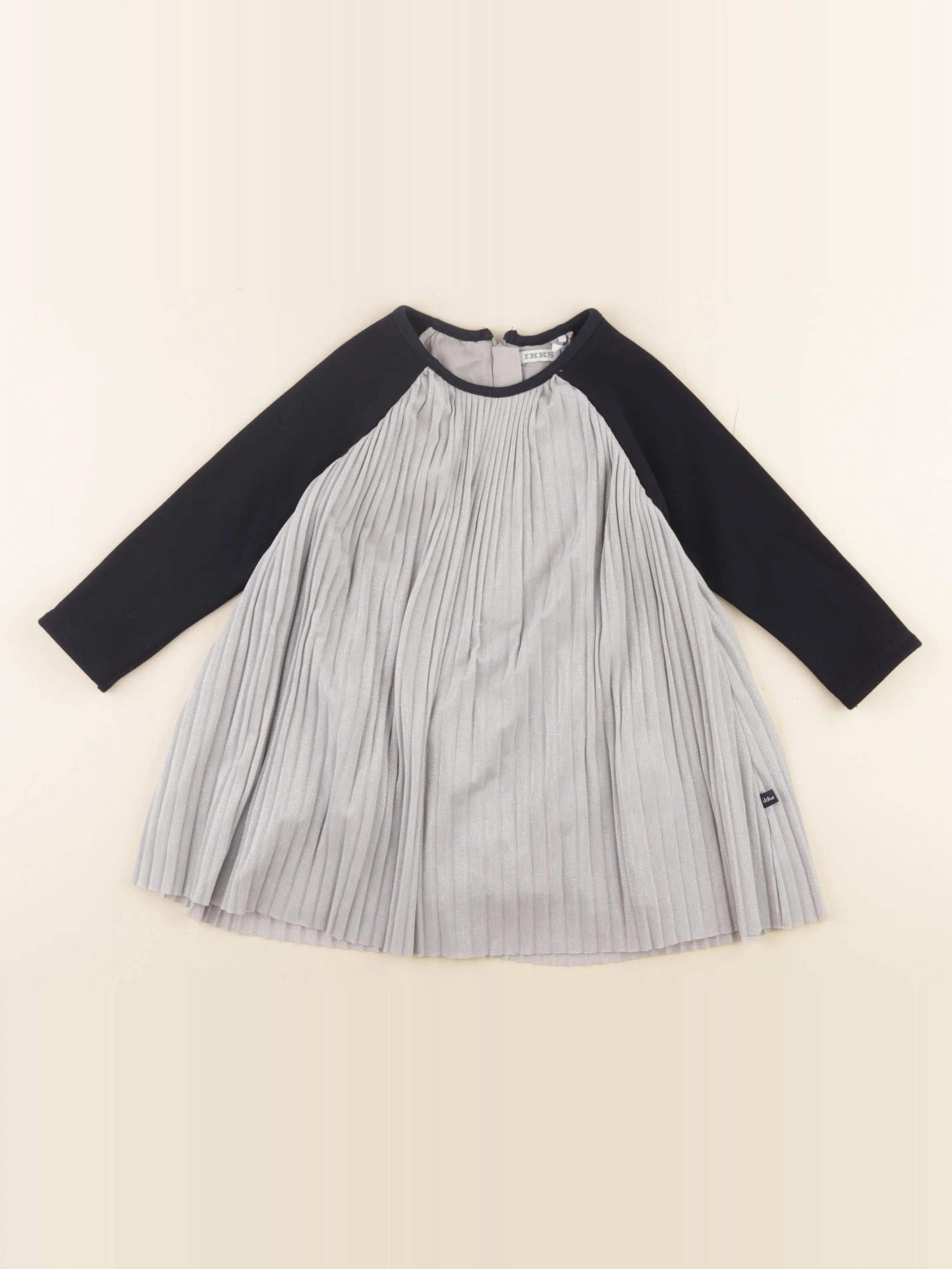 IKKS - robe bleu, gris, argent - 2 ans