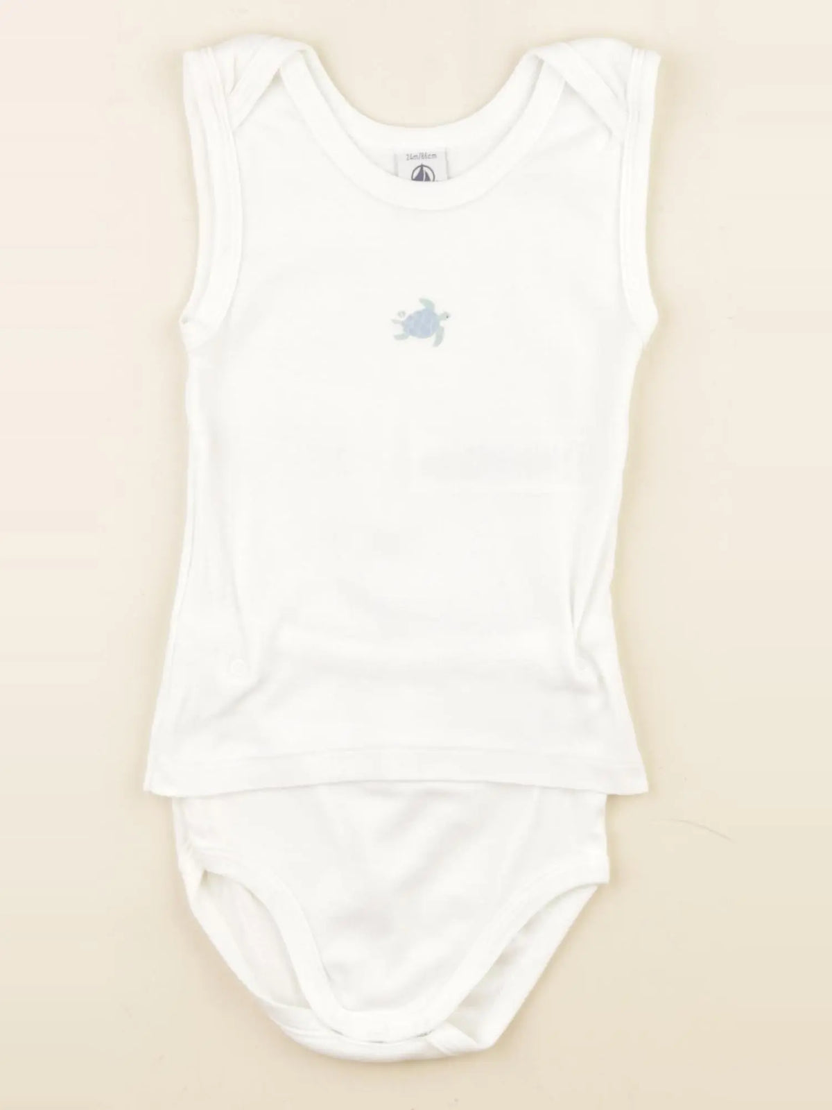 Petit Bateau - body 2 pièces blanc - 24 mois