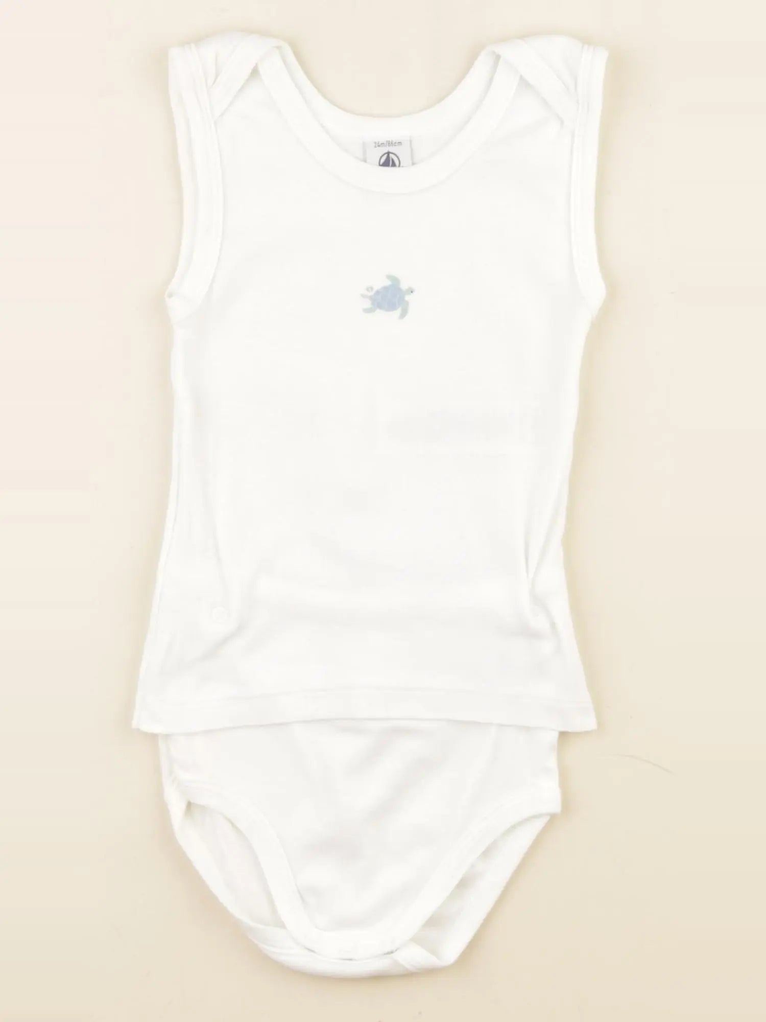 Petit Bateau - body 2 pièces blanc - 24 mois