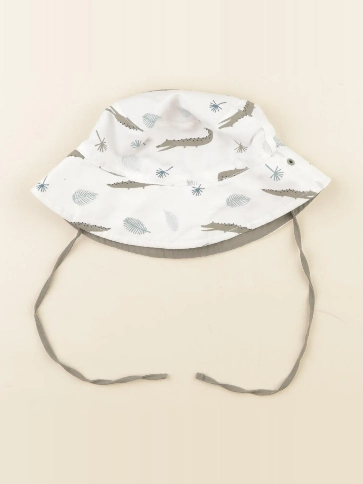 Lassig - chapeau réversible beige, vert - 18 mois