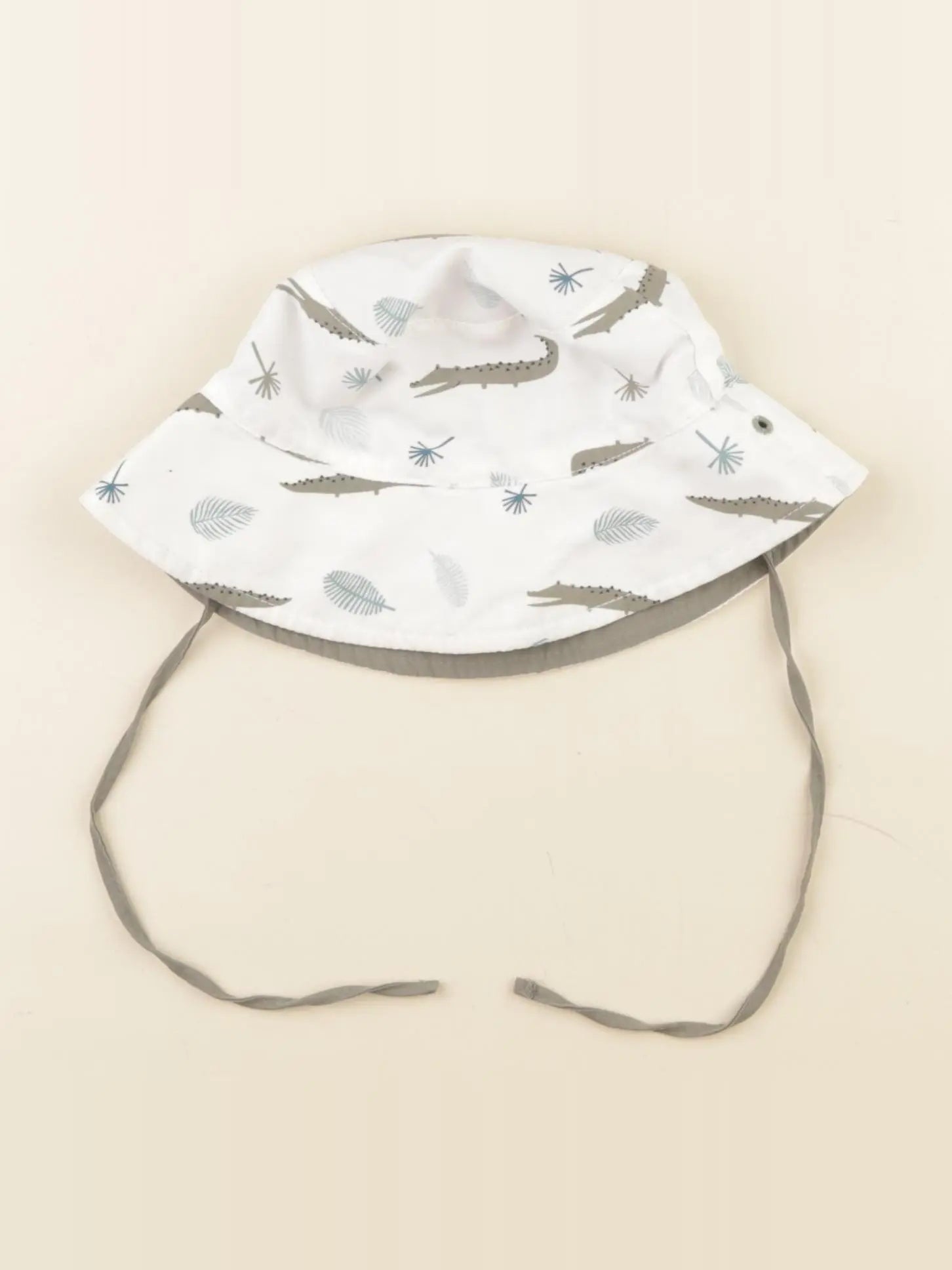 Lassig - chapeau réversible beige, vert - 18 mois