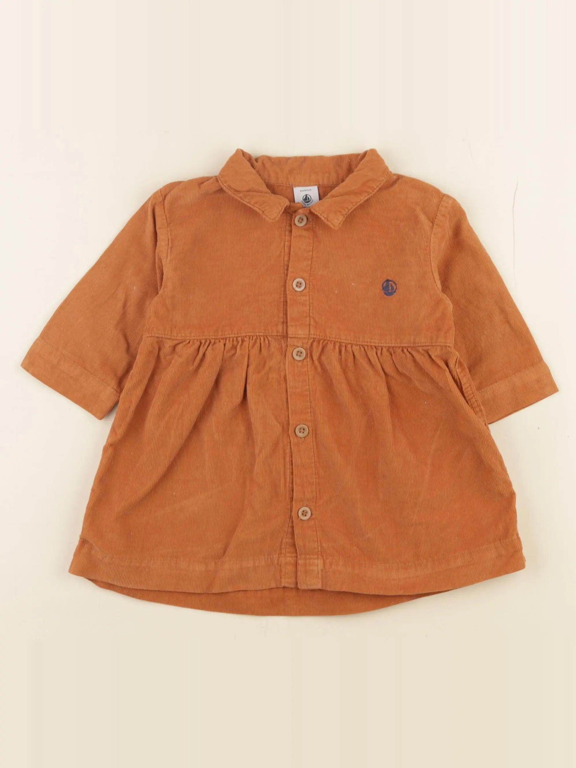 Petit Bateau - robe orange - 6 mois