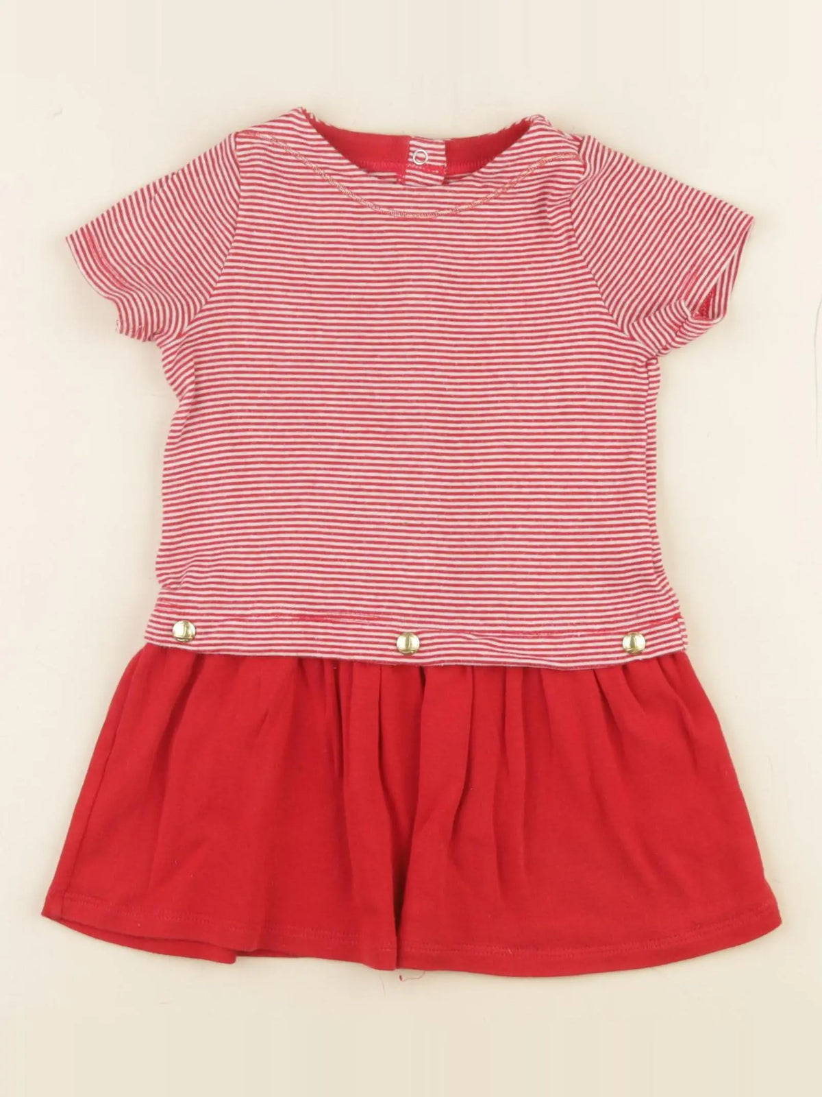 Petit Bateau - robe rouge - 12 mois