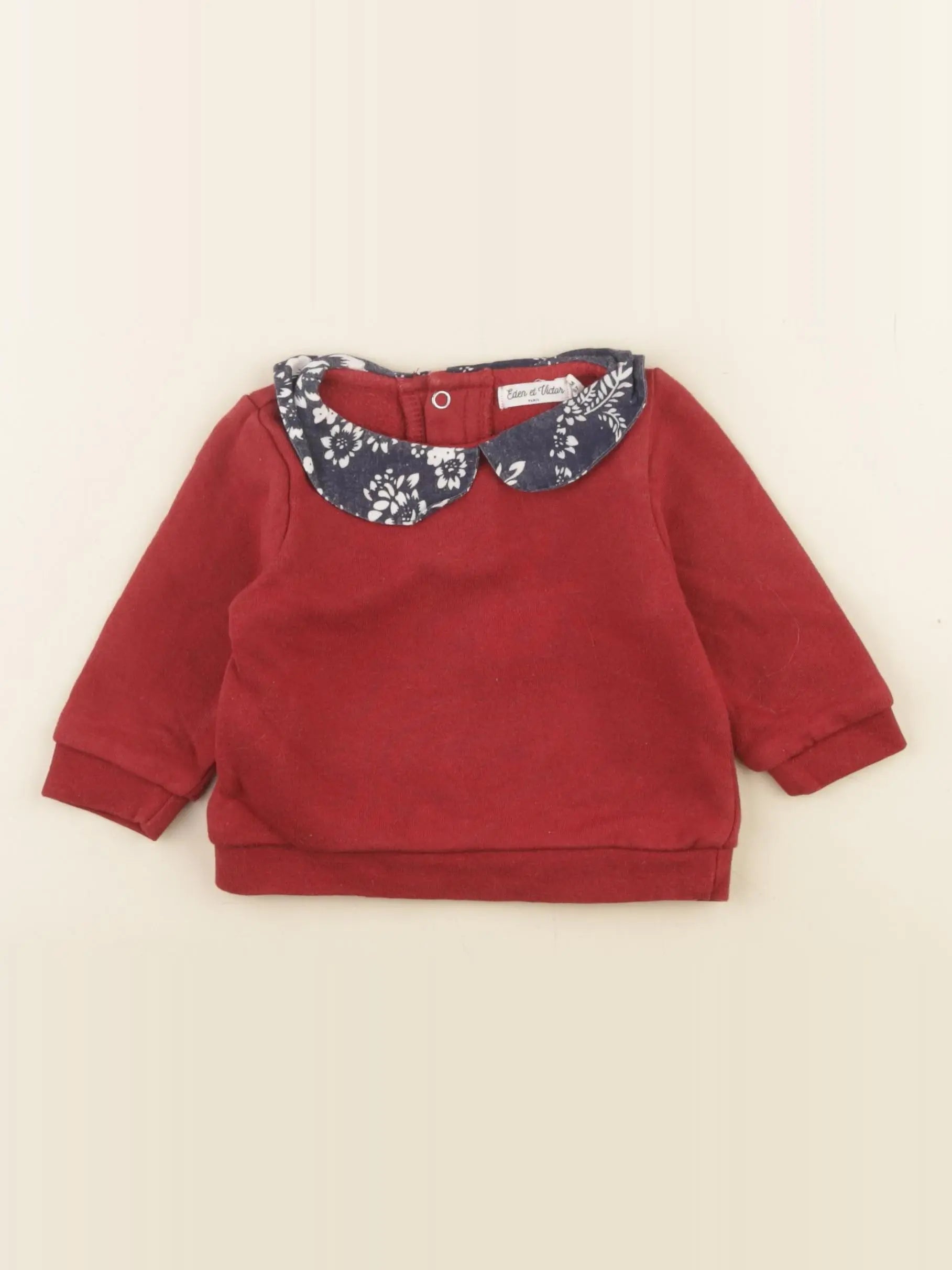 Eden & Victor - sweat rouge - 6 mois