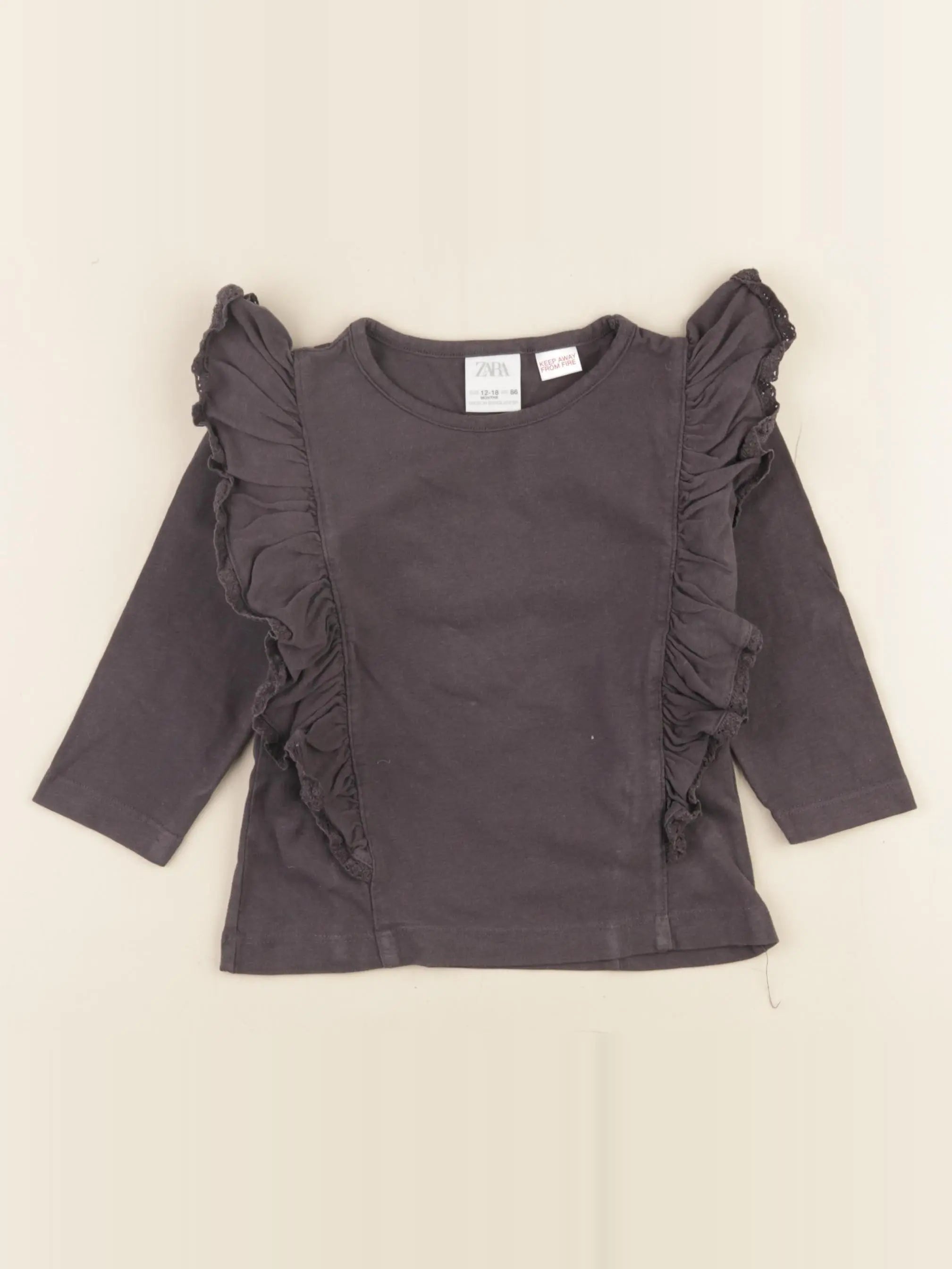 Zara - tee-shirt gris - 12/18 mois