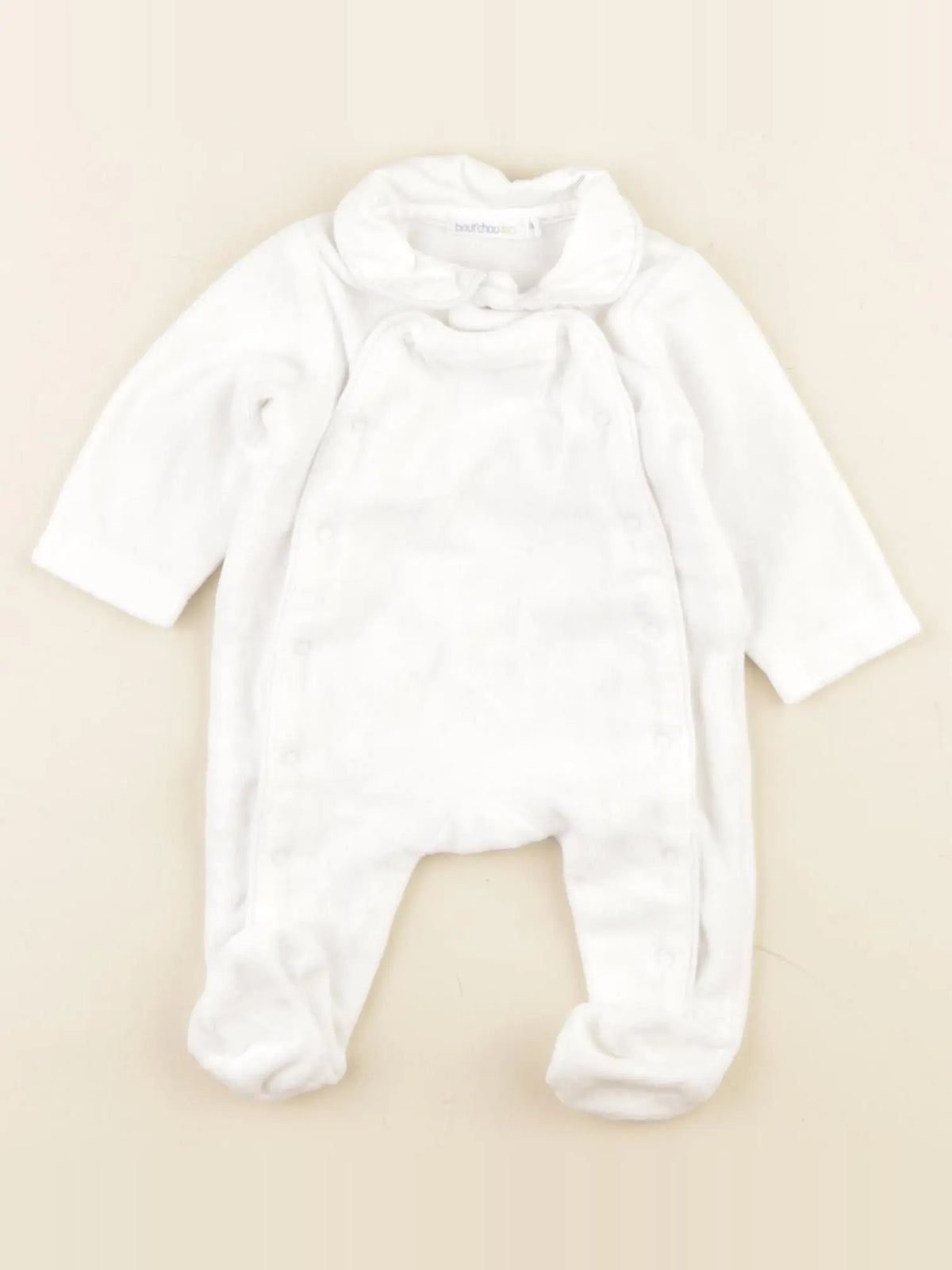 Boutchou - pyjama velours blanc - 0 mois