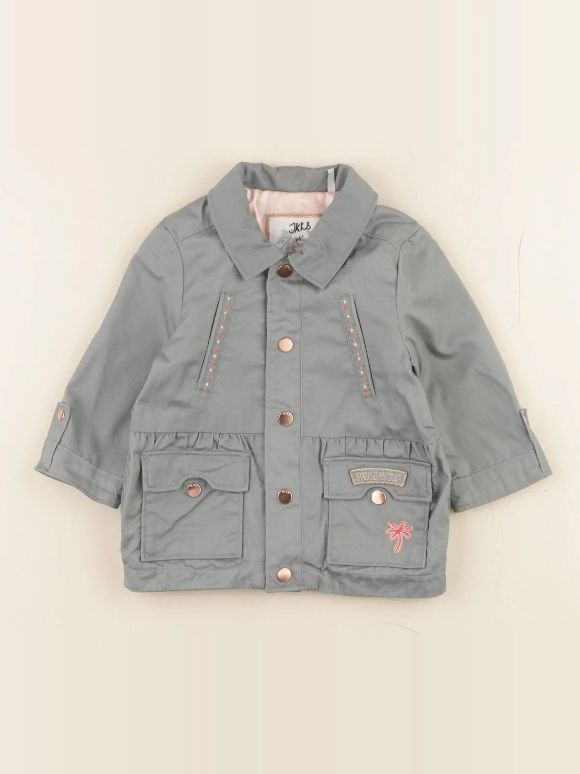 IKKS - veste doublé, imprimé au dos vert - 6 mois