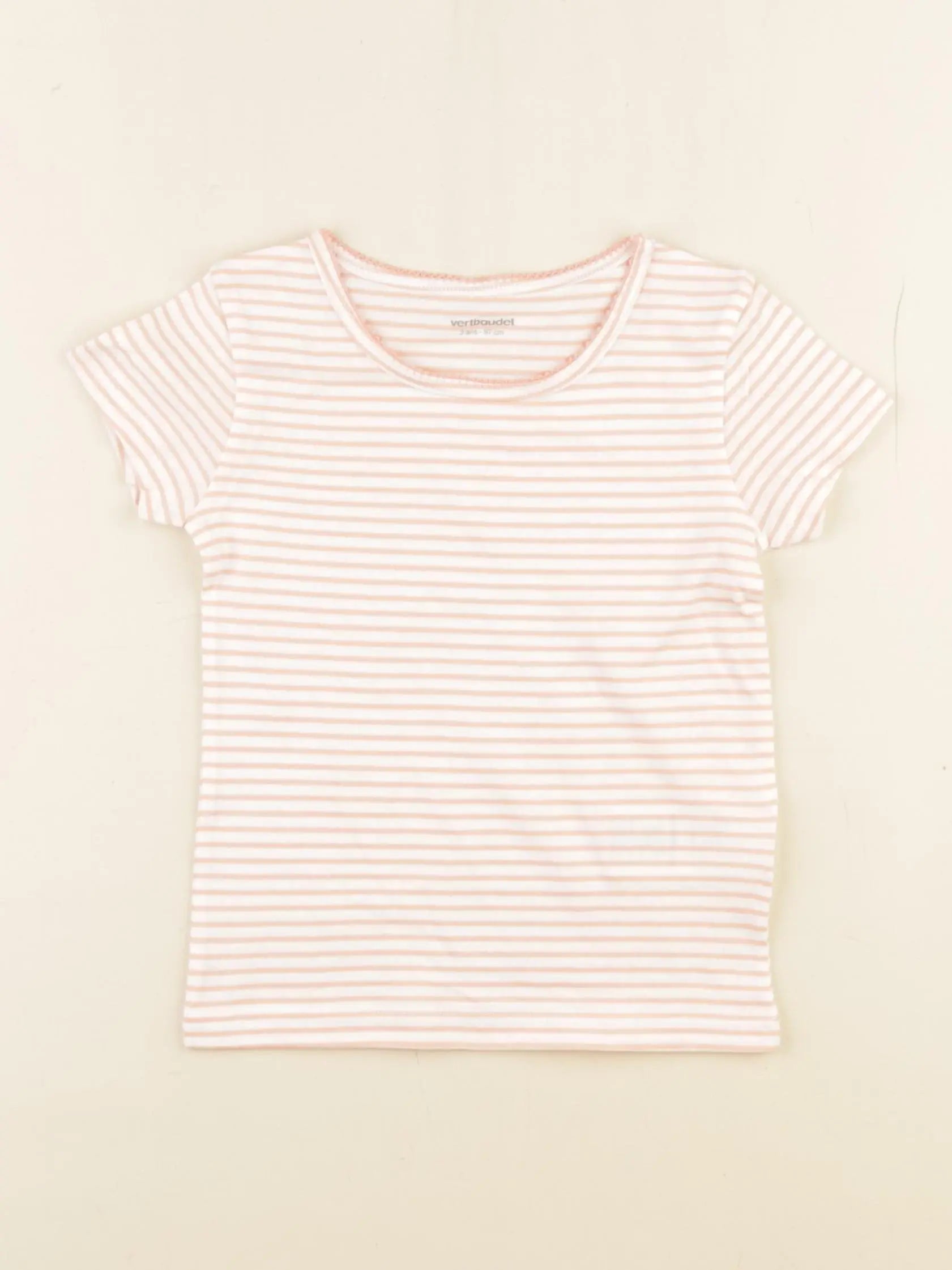 Vertbaudet - maillot de corps blanc, rose - 3 ans