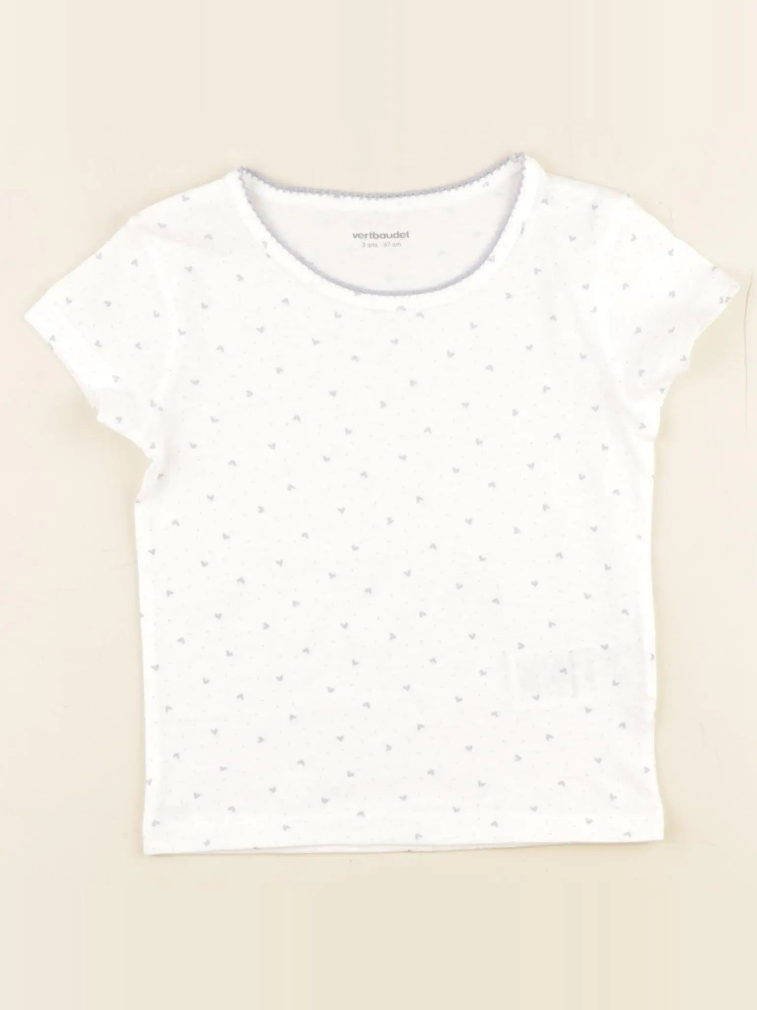 Vertbaudet - maillot de corps blanc, bleu - 3 ans