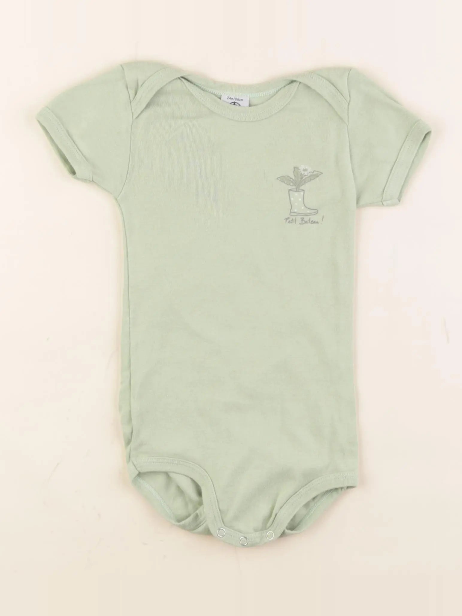 Petit Bateau - body vert - 24 mois