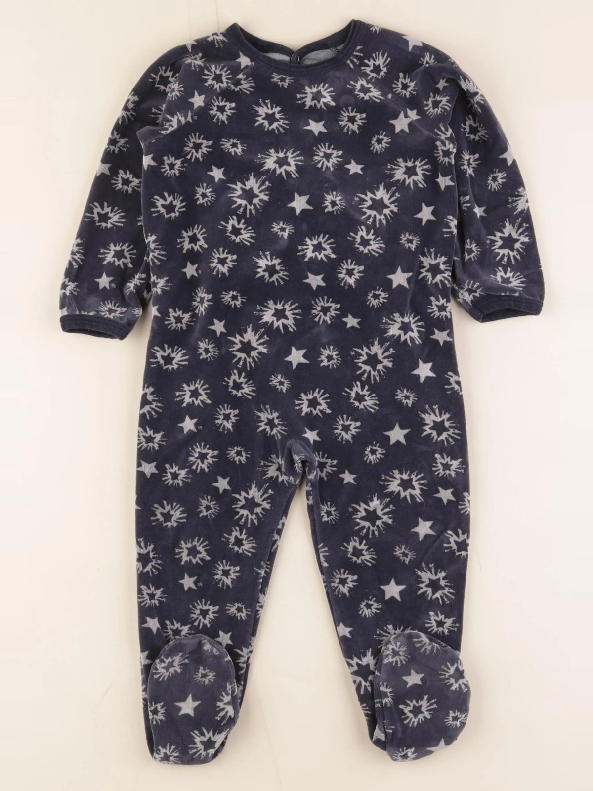 Petit Bateau - pyjama velours bleu - 24 mois