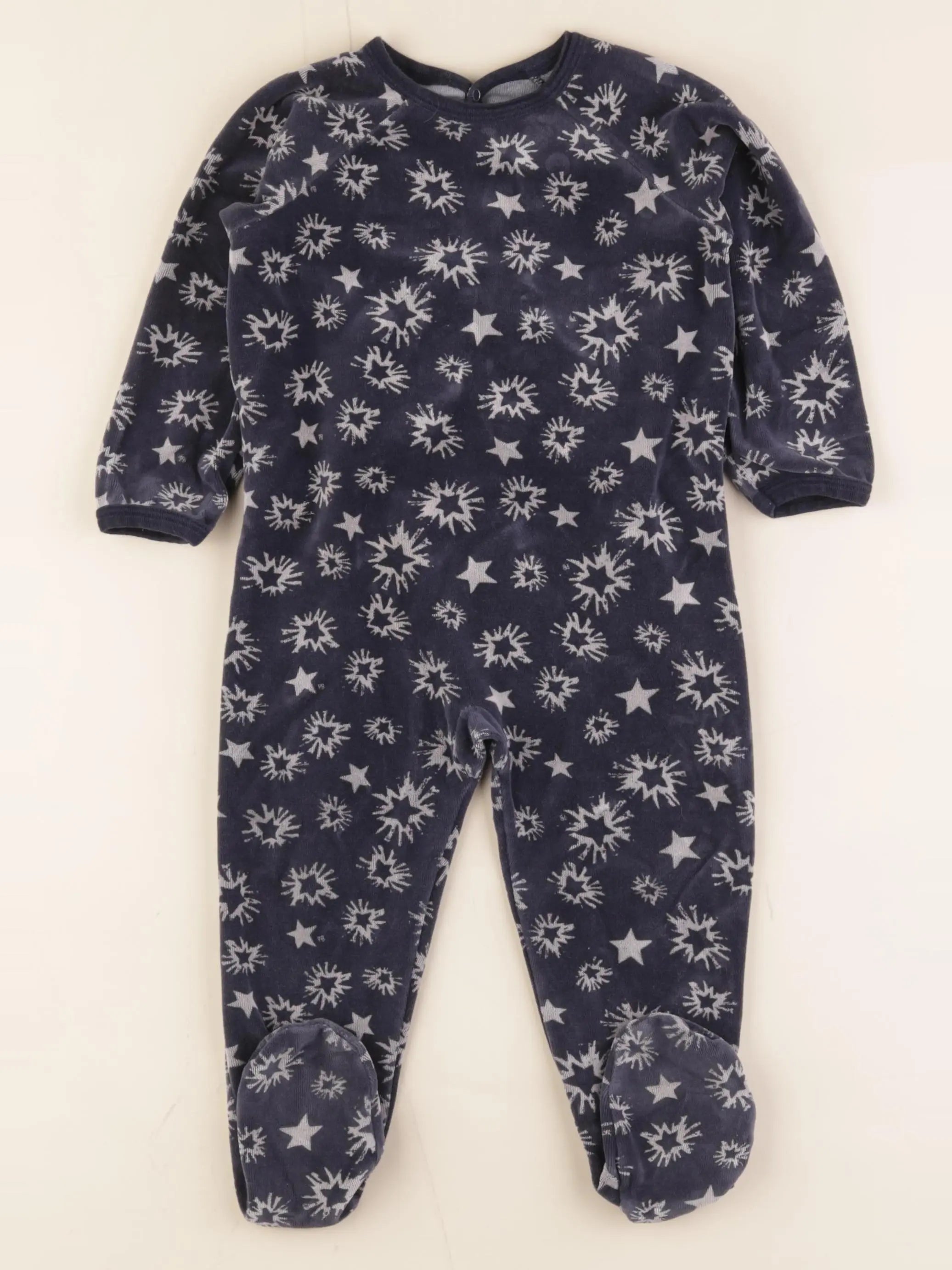 Petit Bateau - pyjama velours bleu - 24 mois