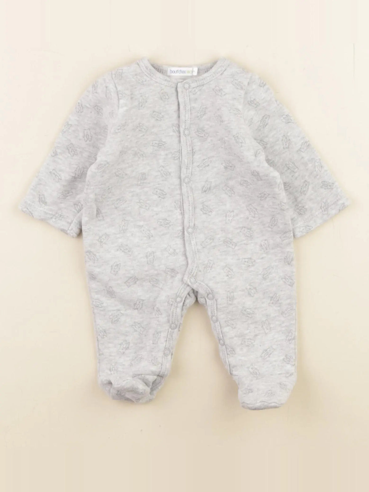Boutchou - pyjama coton gris - 0 mois