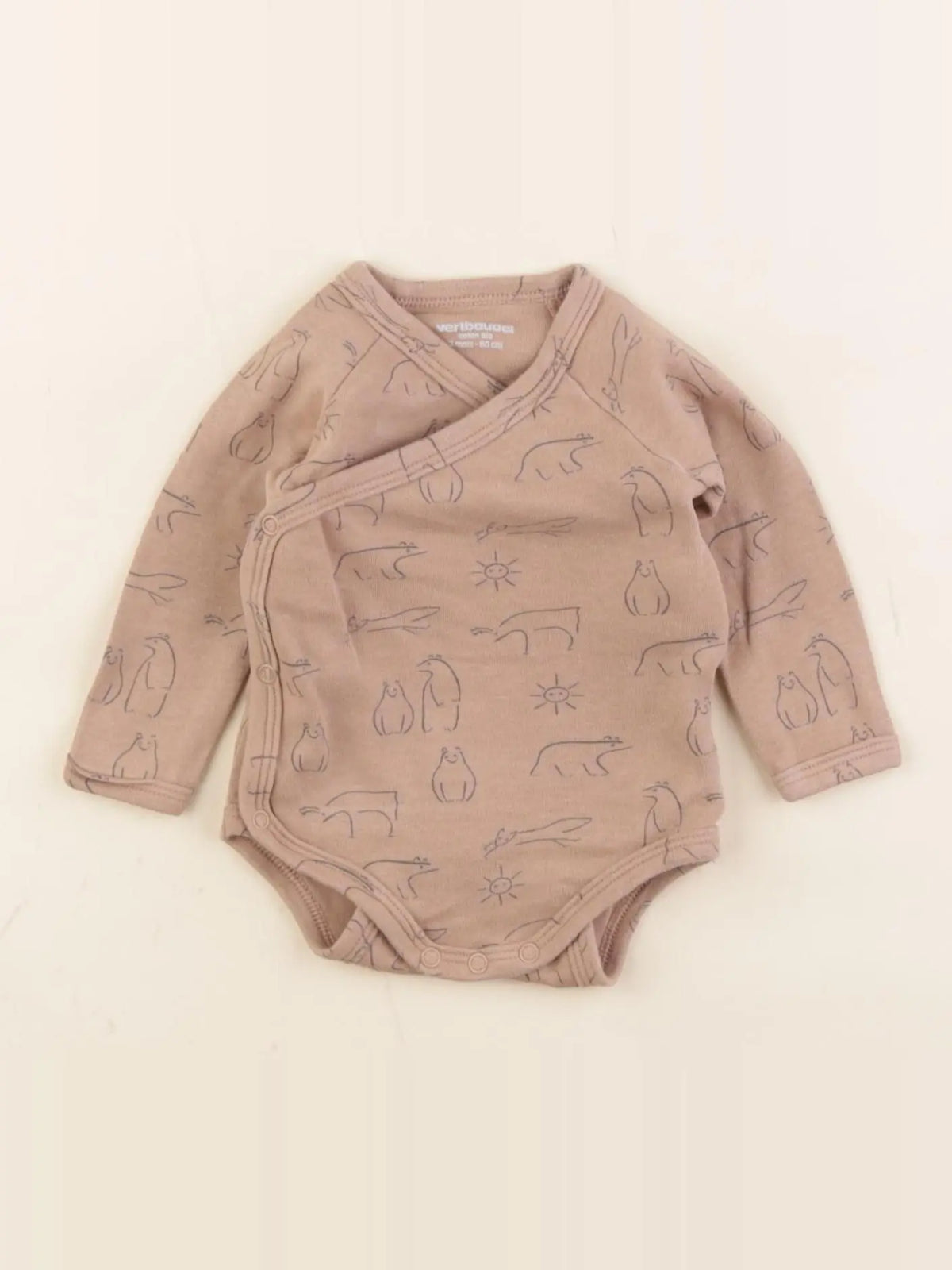 Vertbaudet - body marron - 3 mois