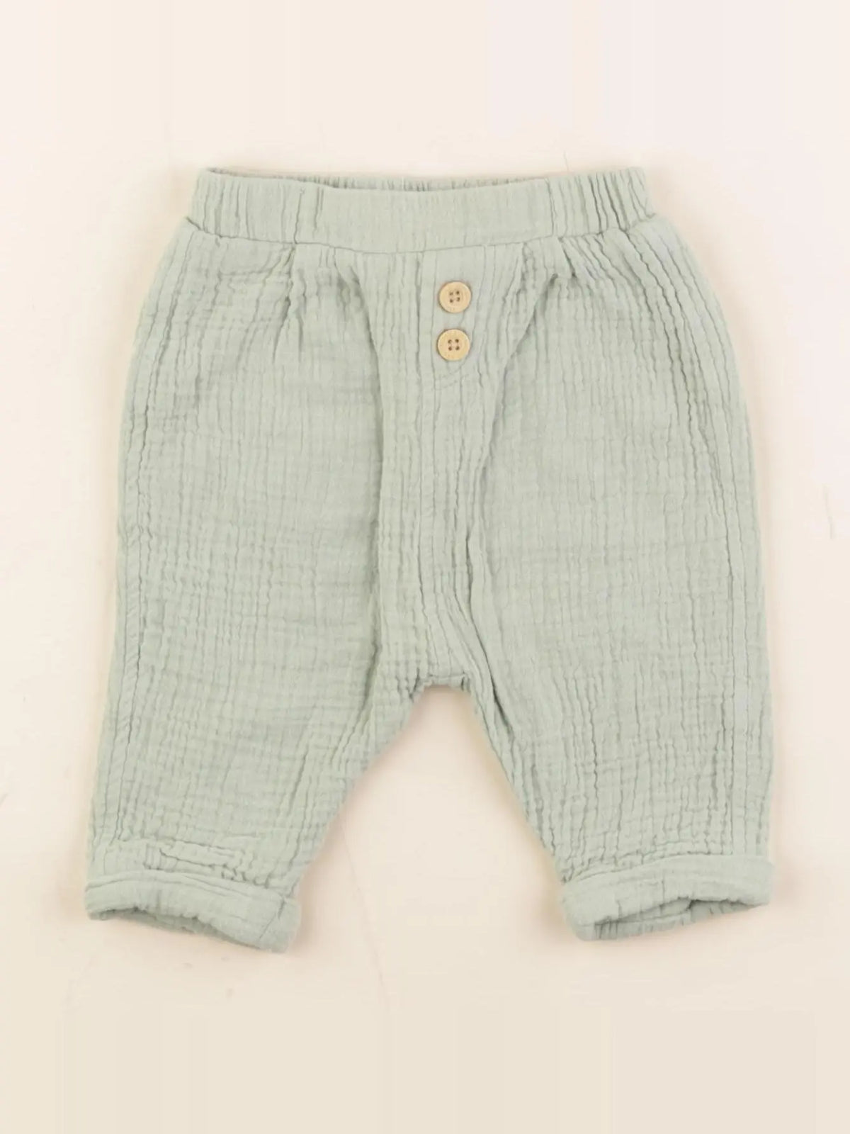 Vertbaudet - pantalon doublé vert - 6 mois