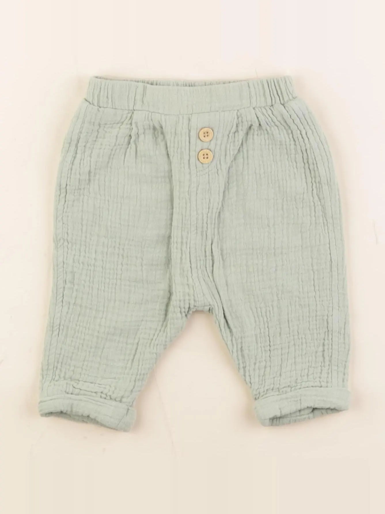 Vertbaudet - pantalon doublé vert - 6 mois