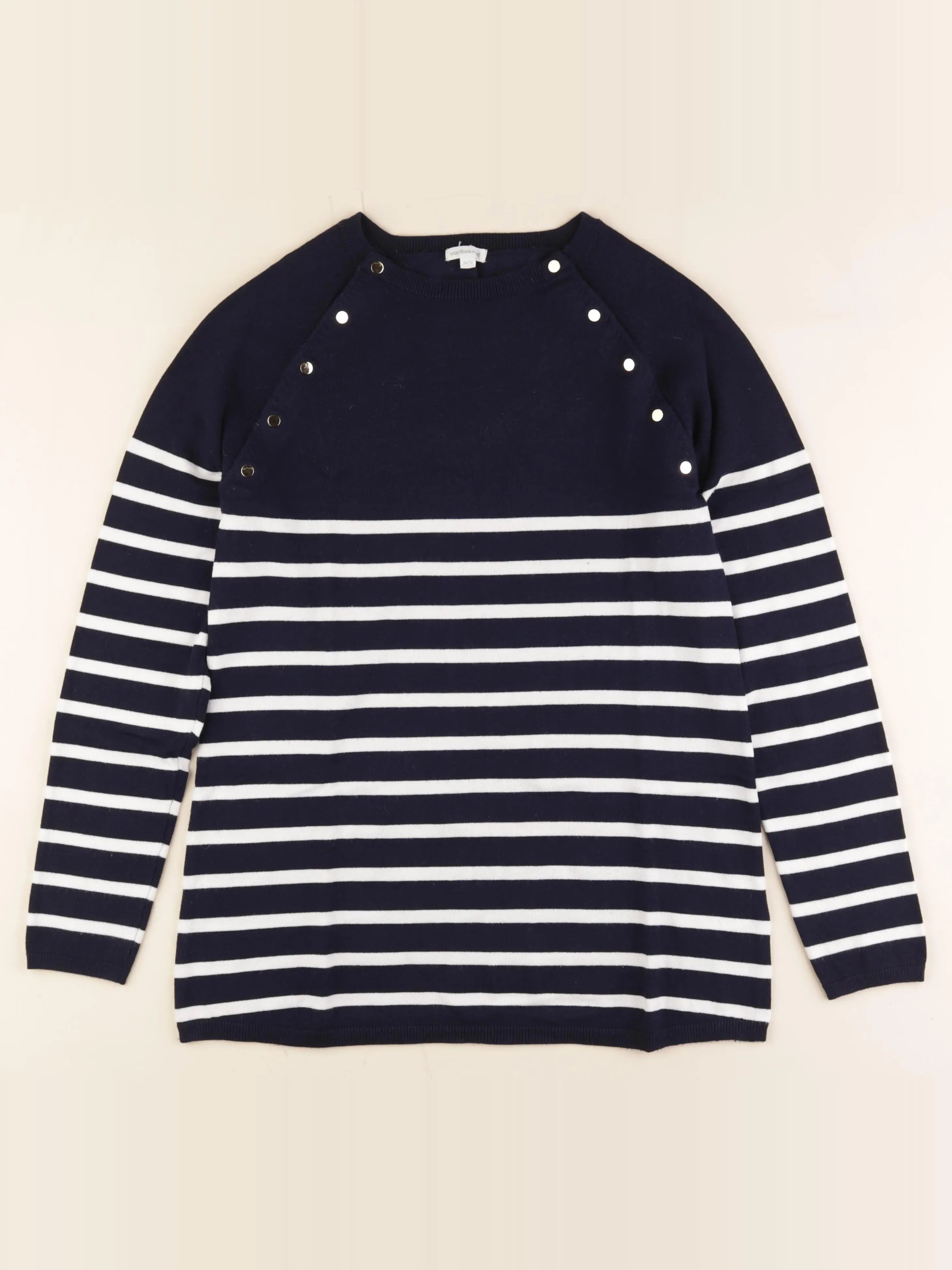 Vertbaudet - pull allaitement bleu, blanc - 34 à 36