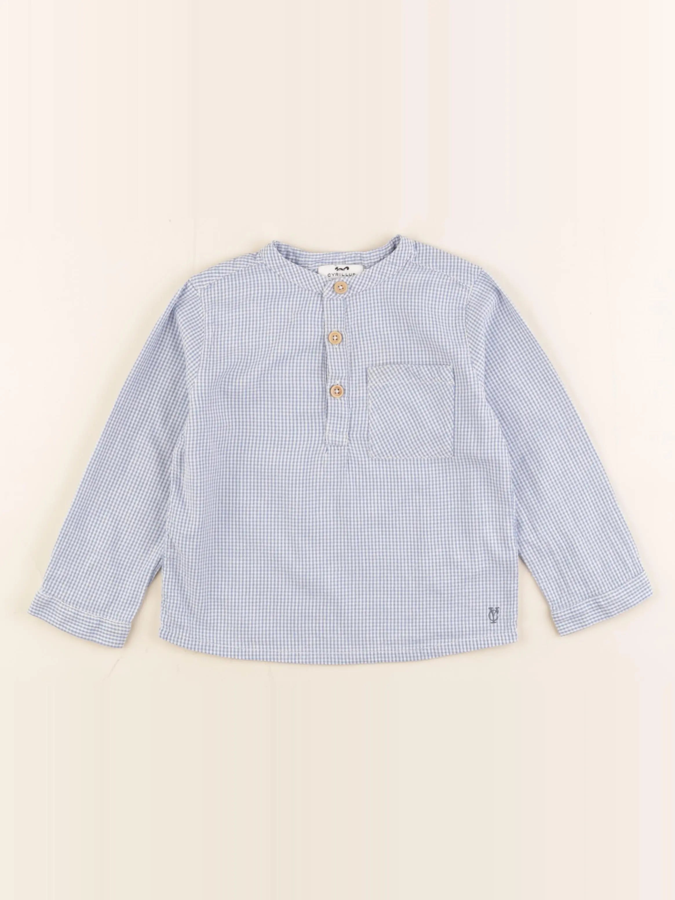 Cyrillus - chemise bleu, blanc - 36 mois