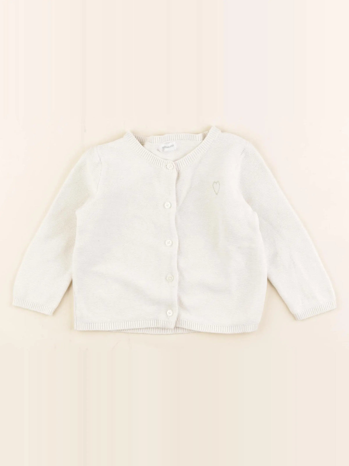 Vertbaudet - gilet beige - 9 mois