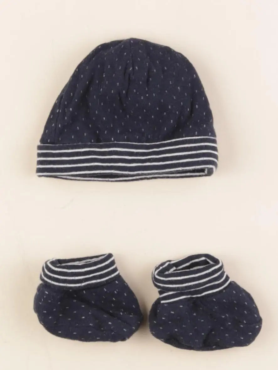 Vertbaudet - ensemble bonnet/chaussons - 0 mois