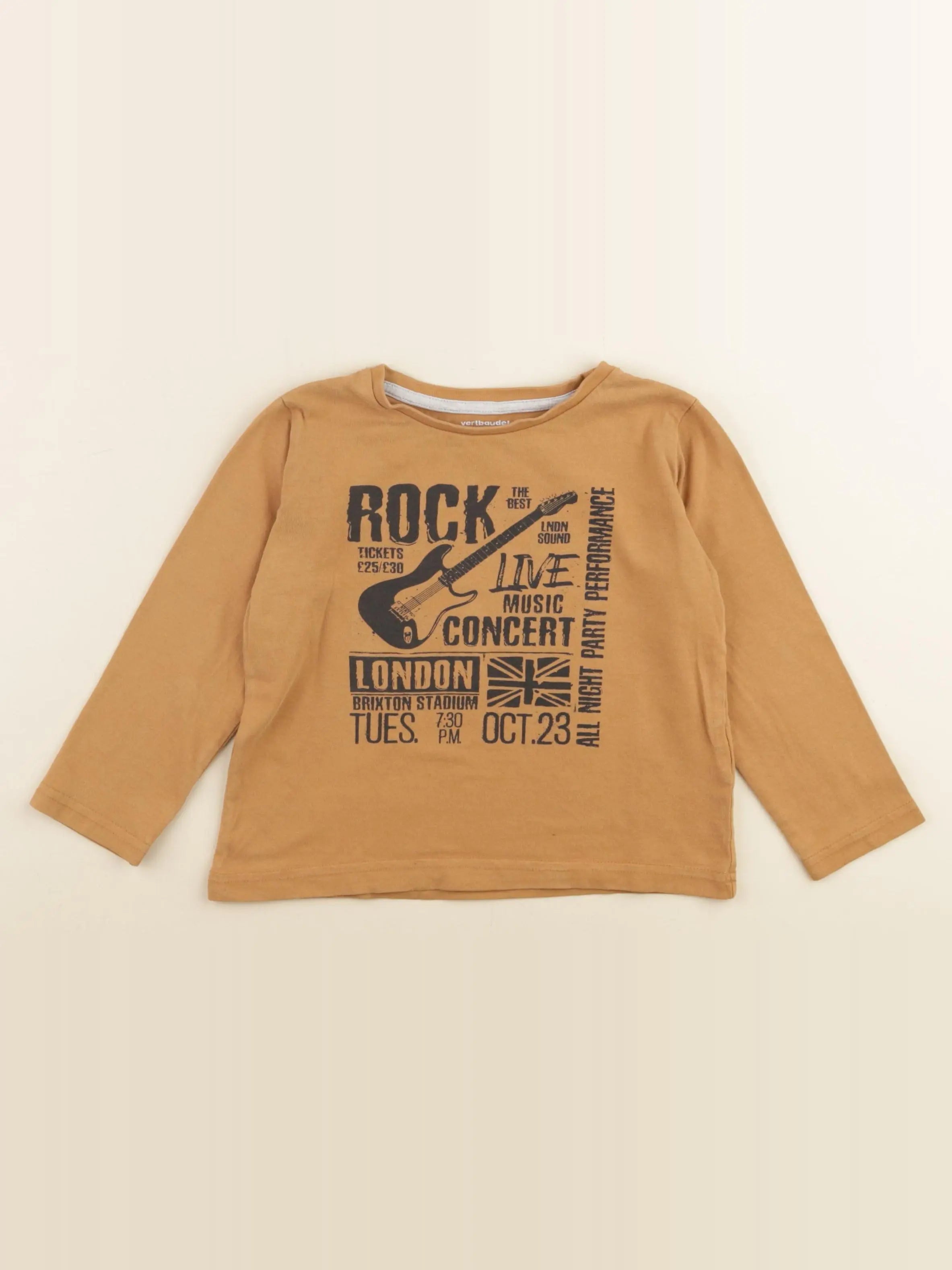 Vertbaudet - tee-shirt marron - 4 ans