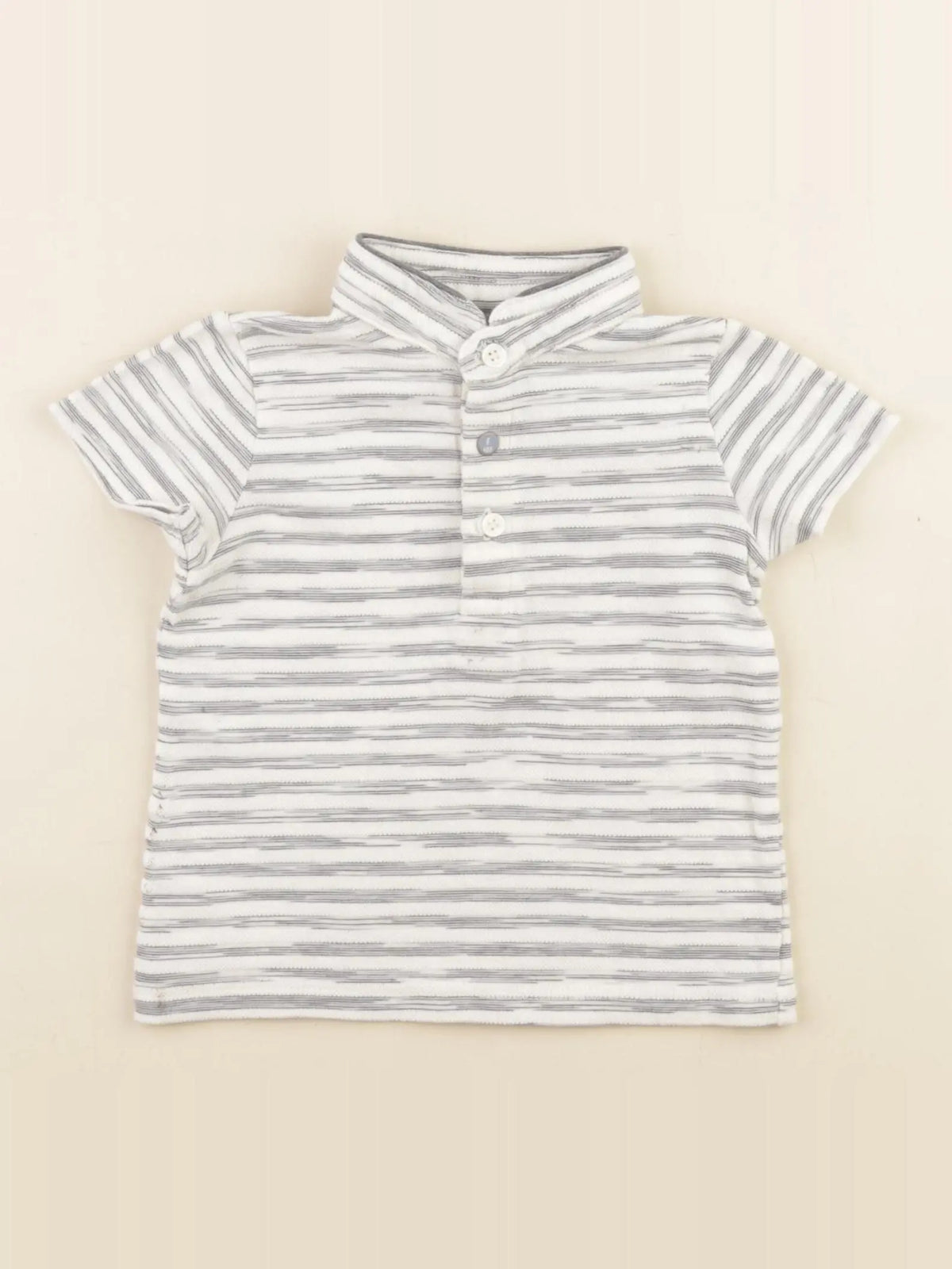 IKKS - polo imprimé au dos blanc, gris - 12 mois