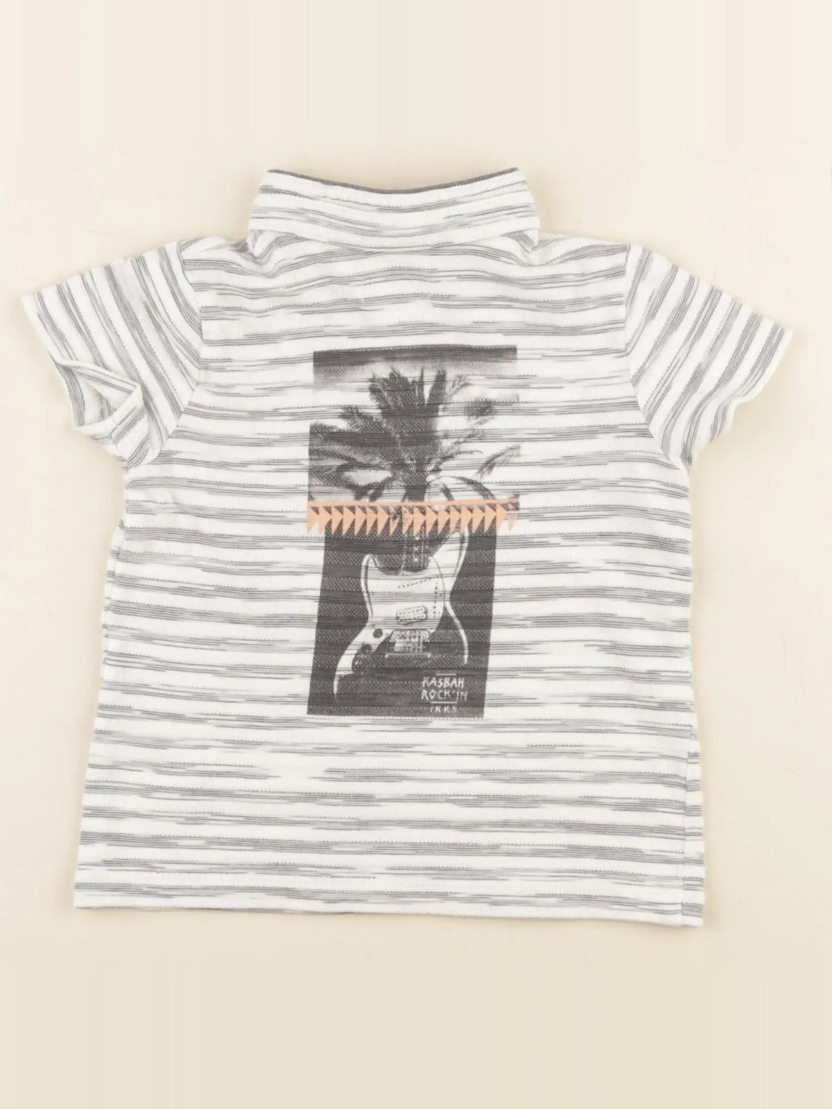 IKKS - polo imprimé au dos blanc, gris - 12 mois