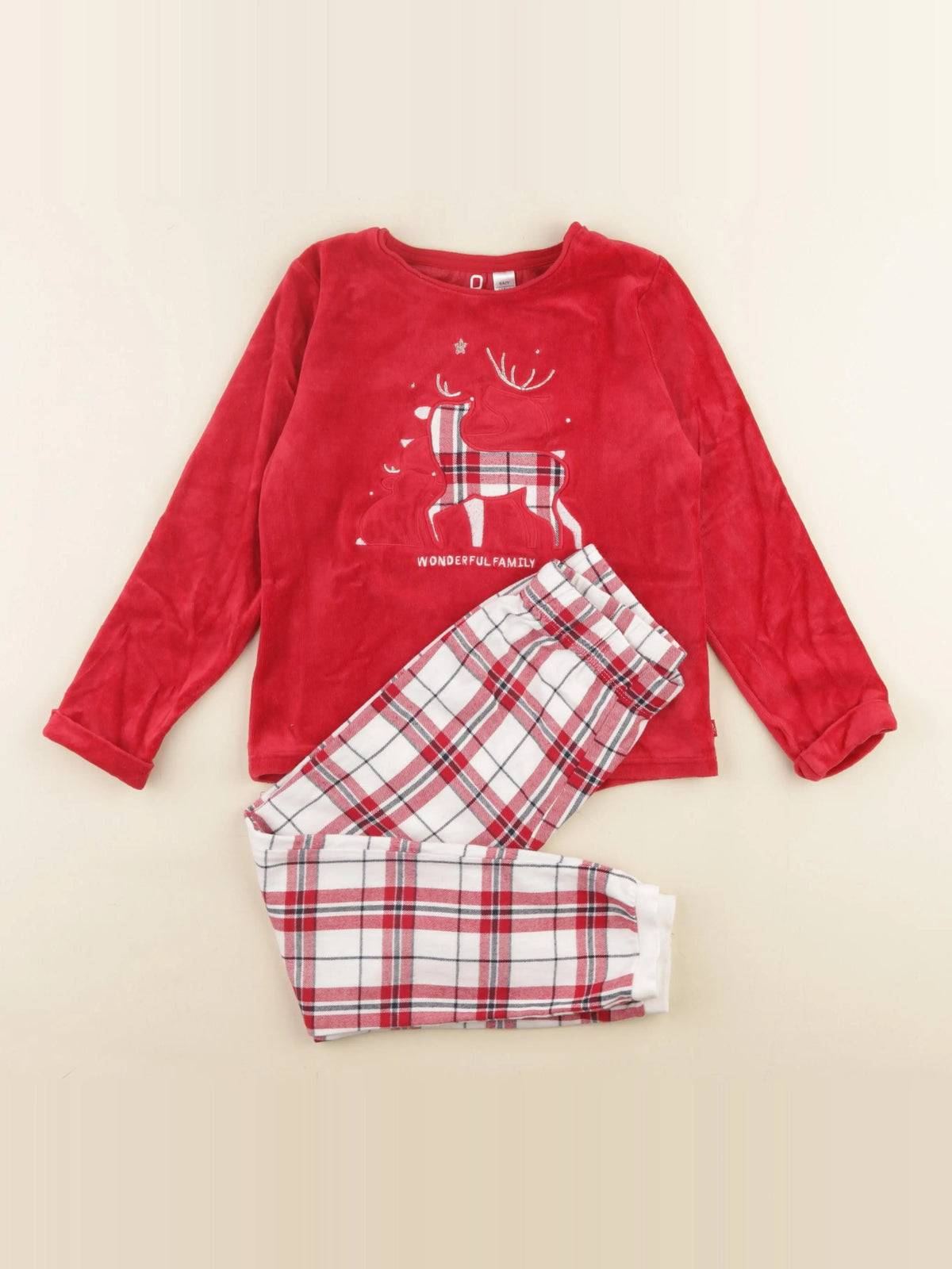 Okaidi - pyjama velours rouge - 6 ans