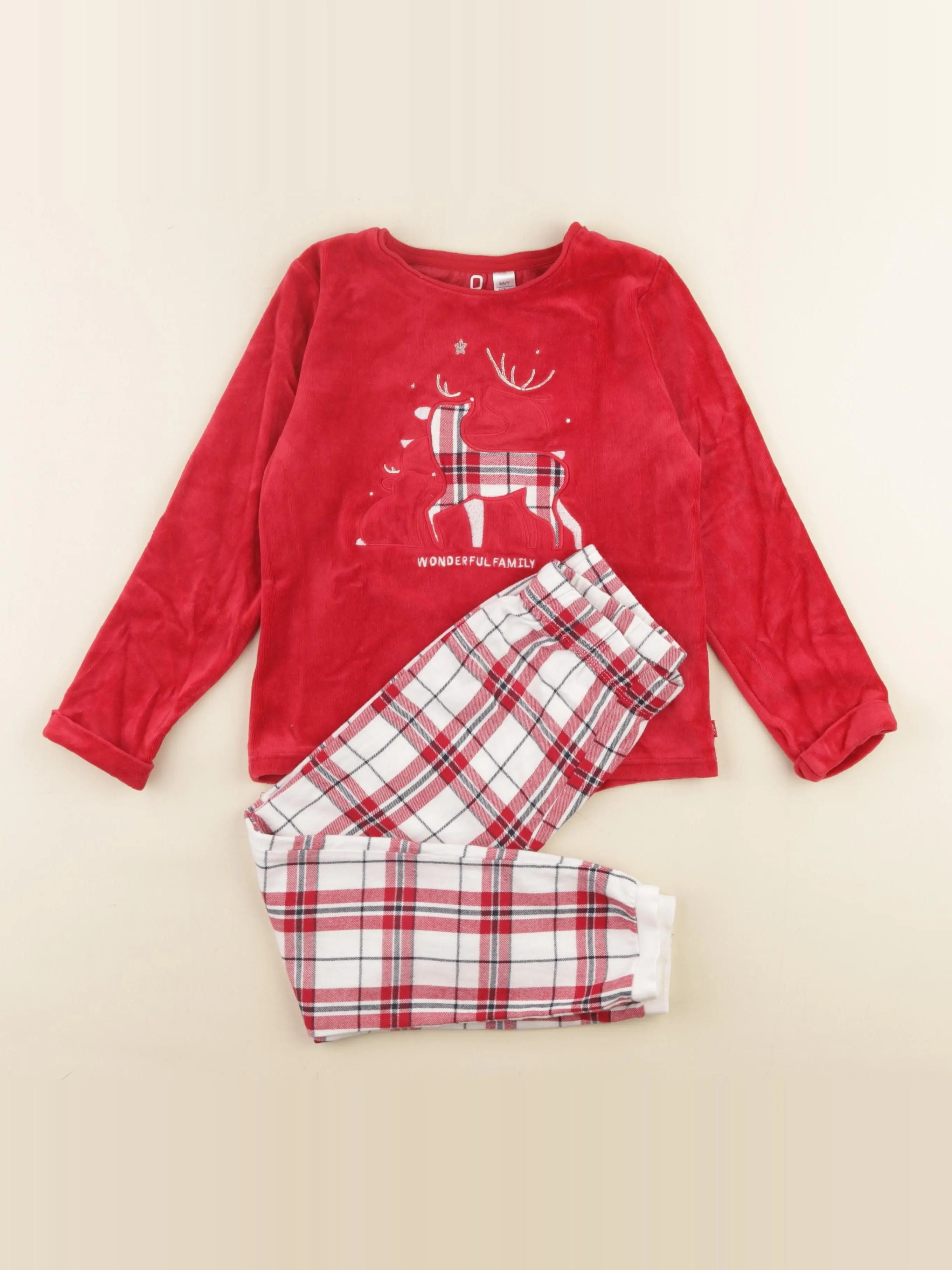 Okaidi - pyjama velours rouge - 6 ans