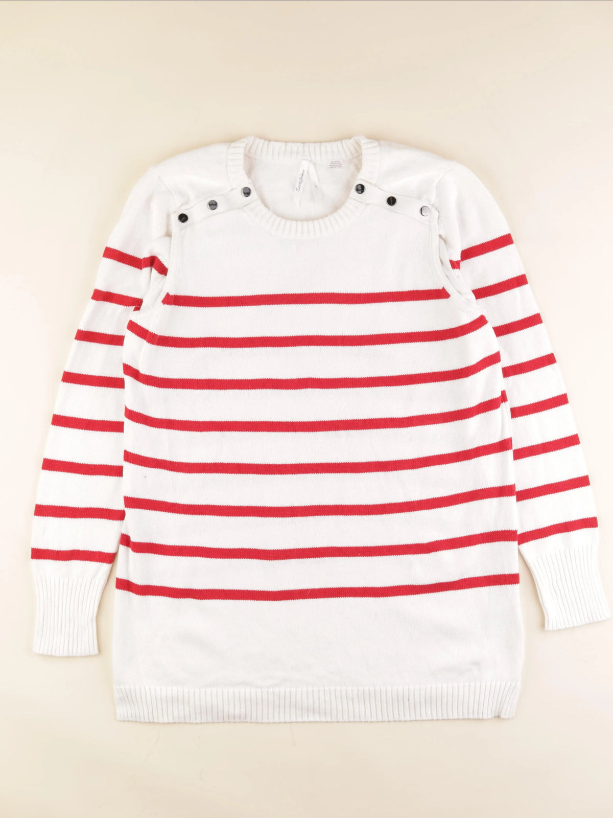 Seraphine - pull allaitement blanc, rouge - 42 à 44