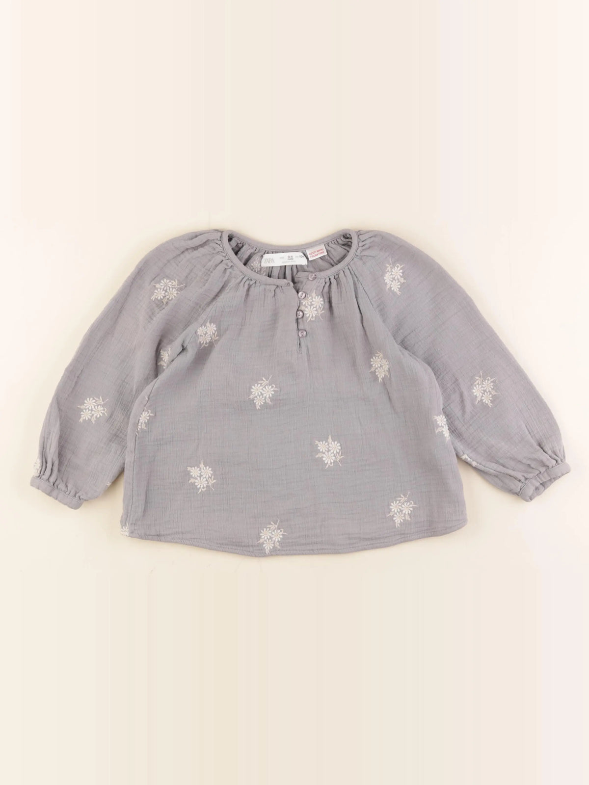Zara - blouse gris - 3/4 ans