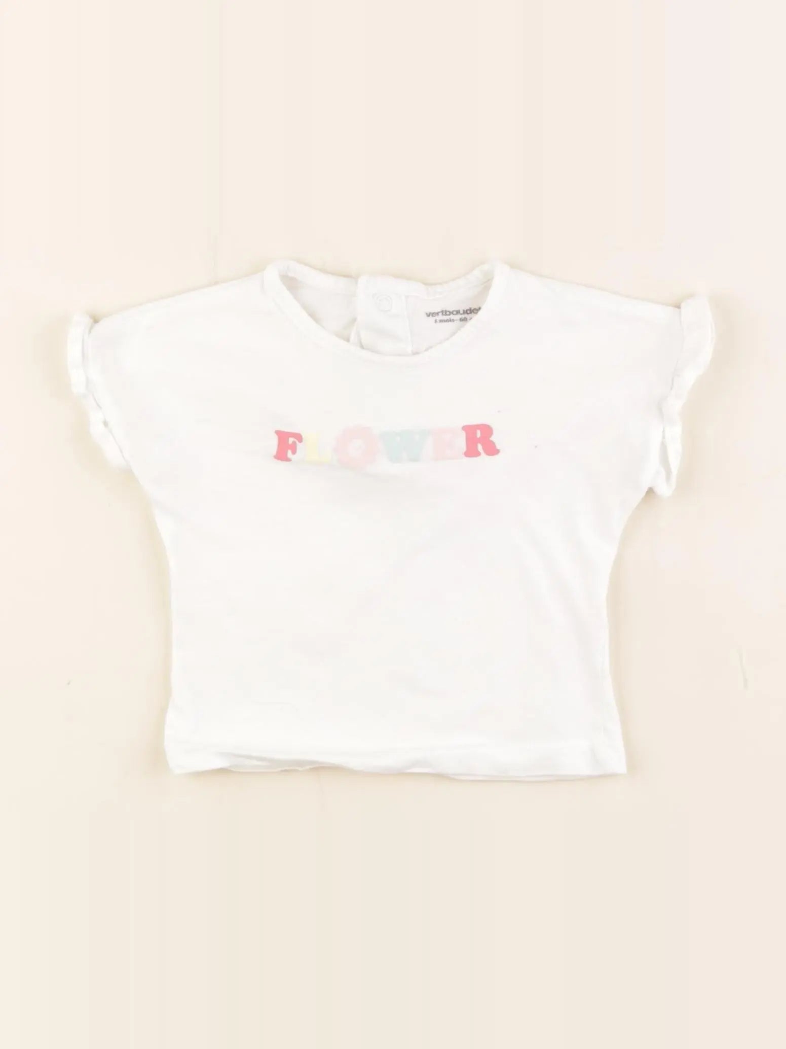 Vertbaudet - tee-shirt blanc - 3 mois