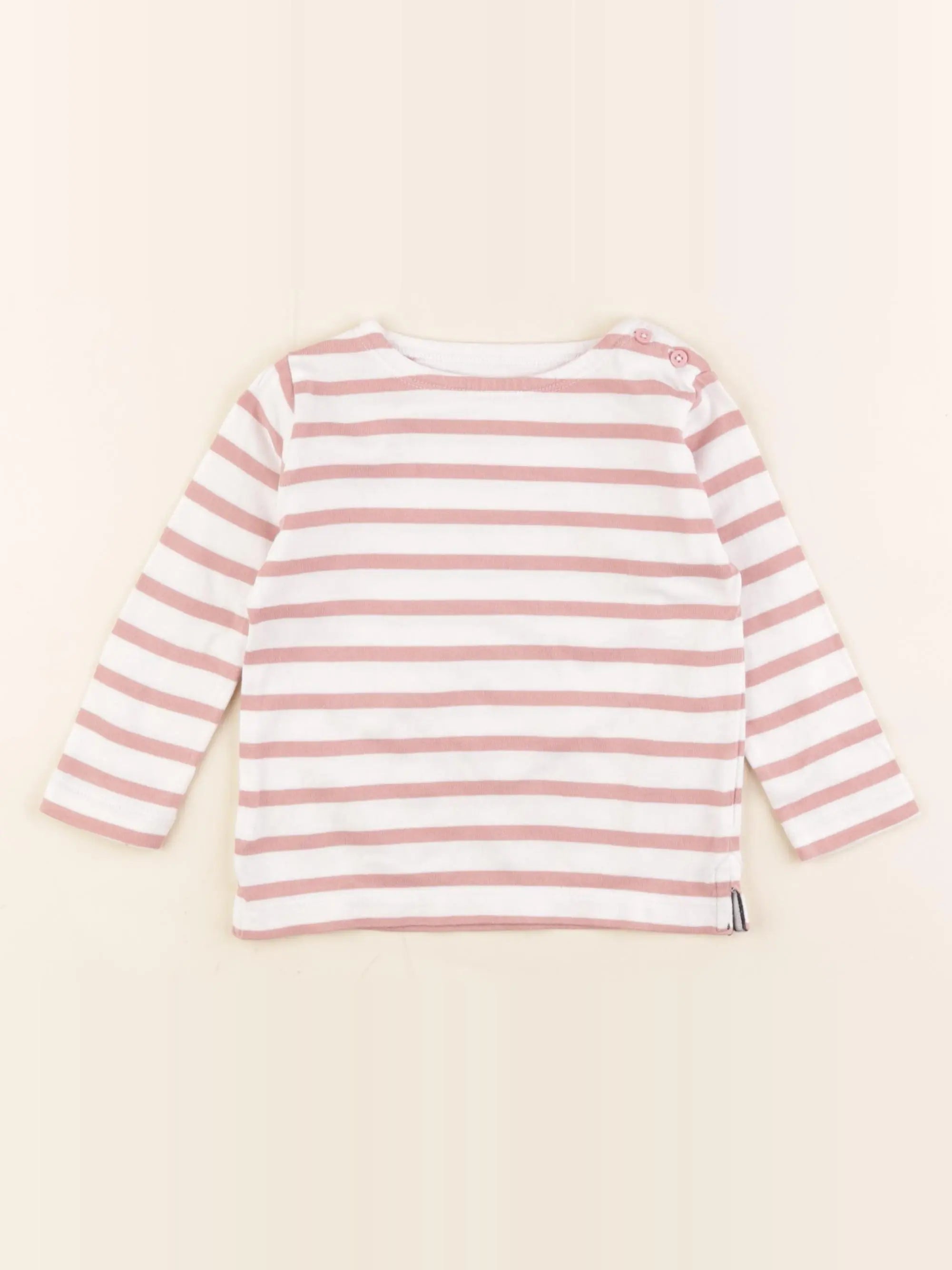 Boutchou - tee-shirt blanc, rose - 12 mois
