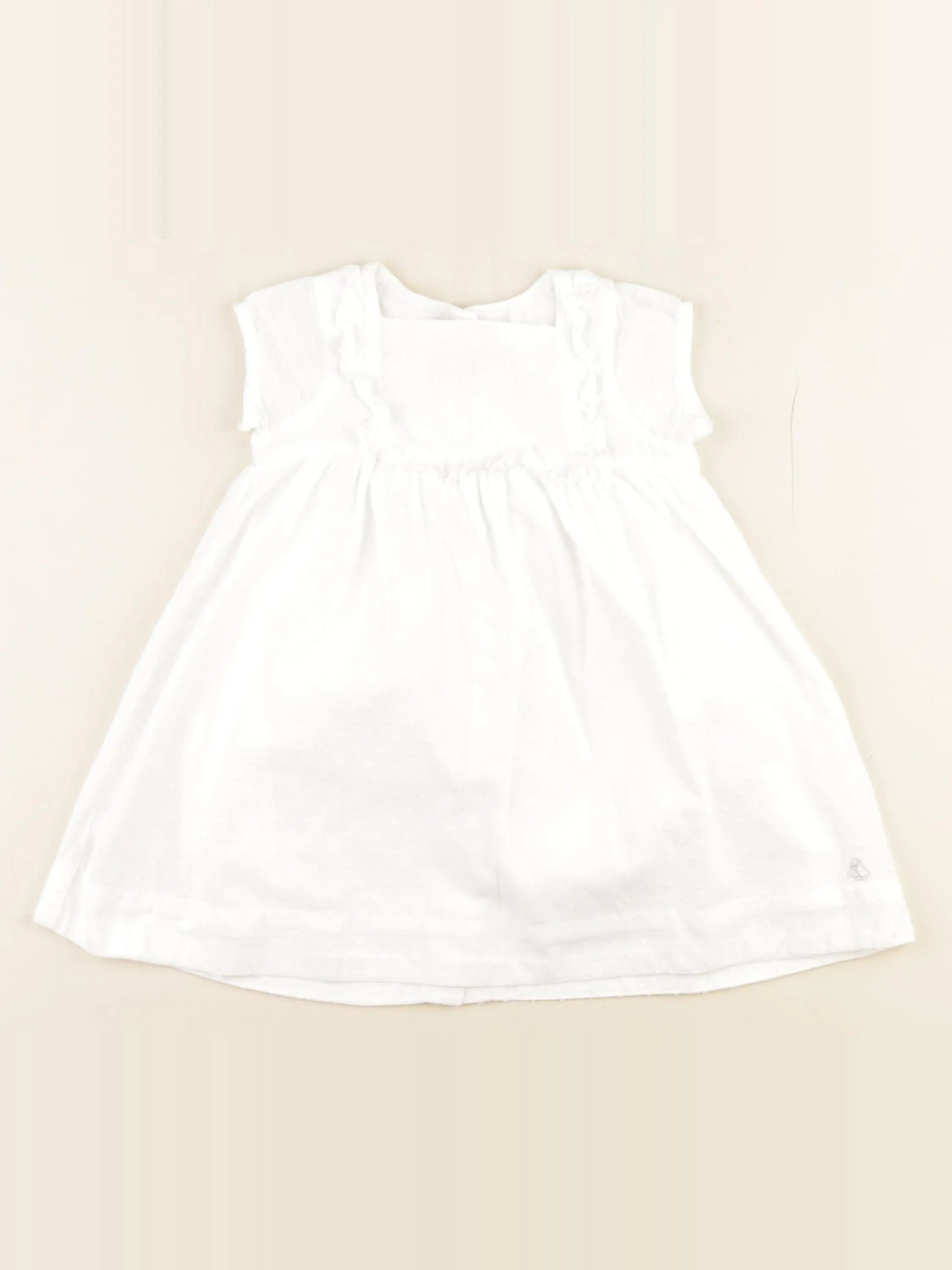 Petit Bateau - robe blanc - 18 mois