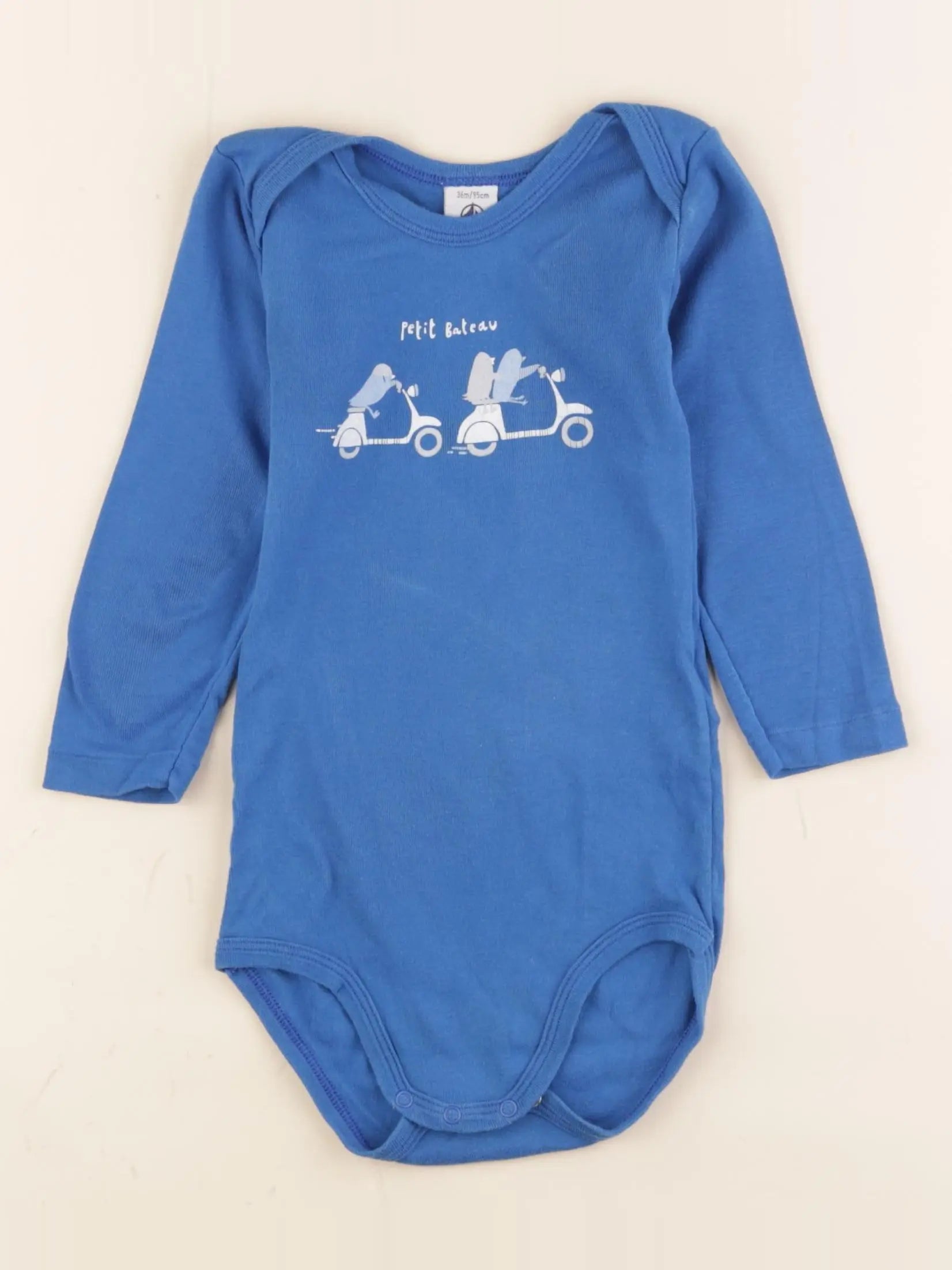 Petit Bateau - body bleu - 36 mois