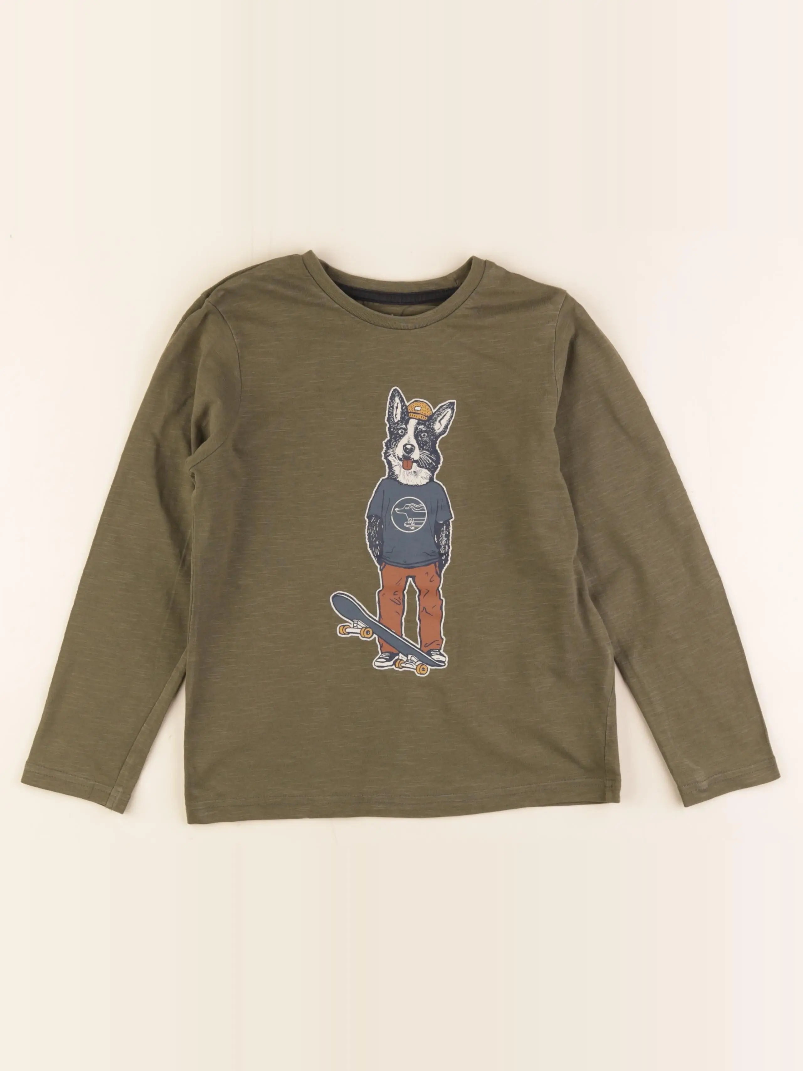 Vertbaudet - tee-shirt vert - 8 ans