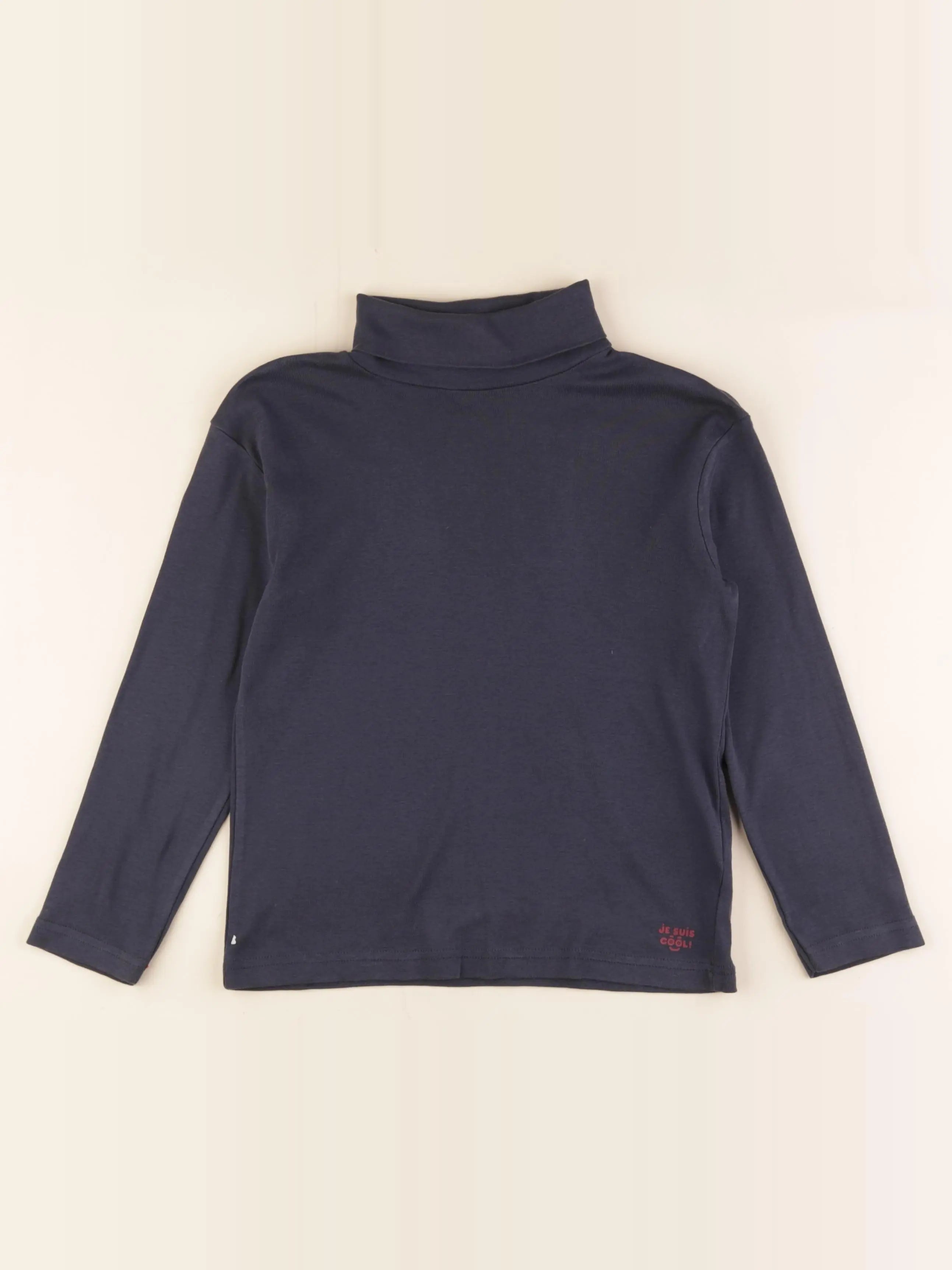 Vertbaudet - sous-pull imprimé au dos bleu - 8 ans