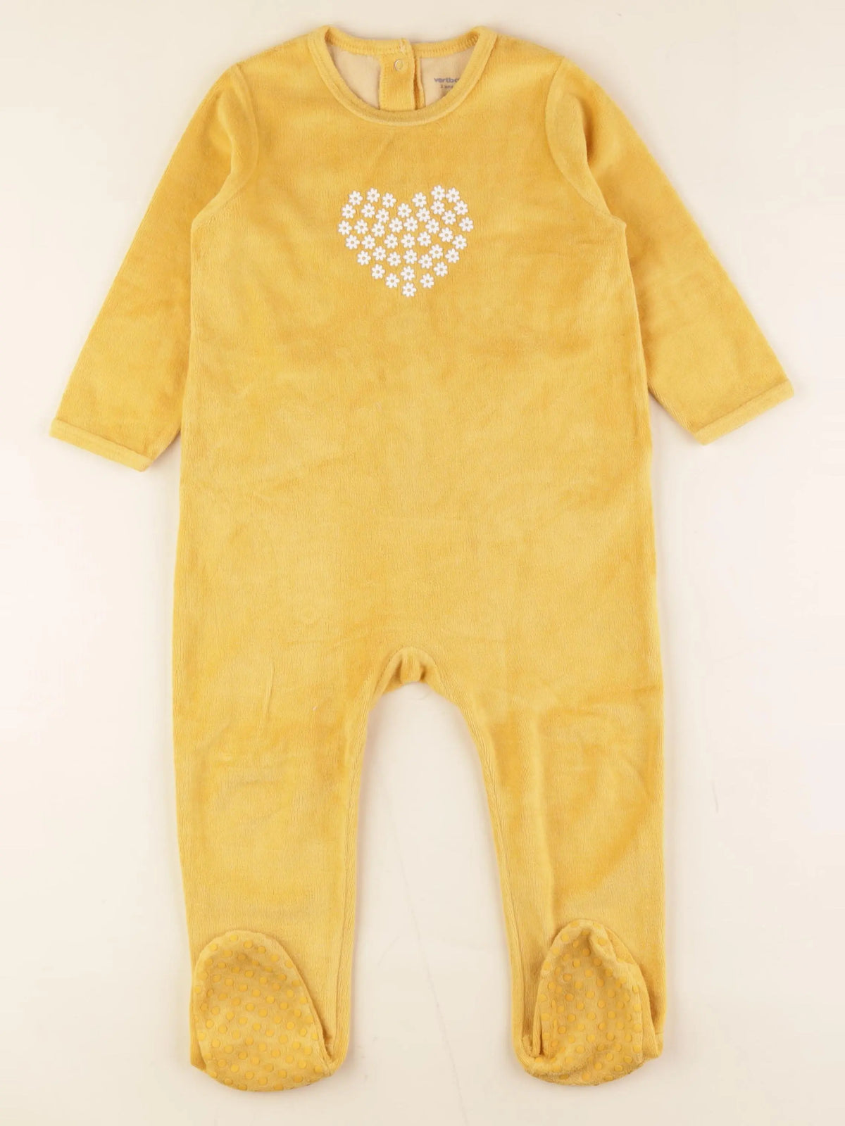 Vertbaudet - pyjama velours jaune - 2 ans