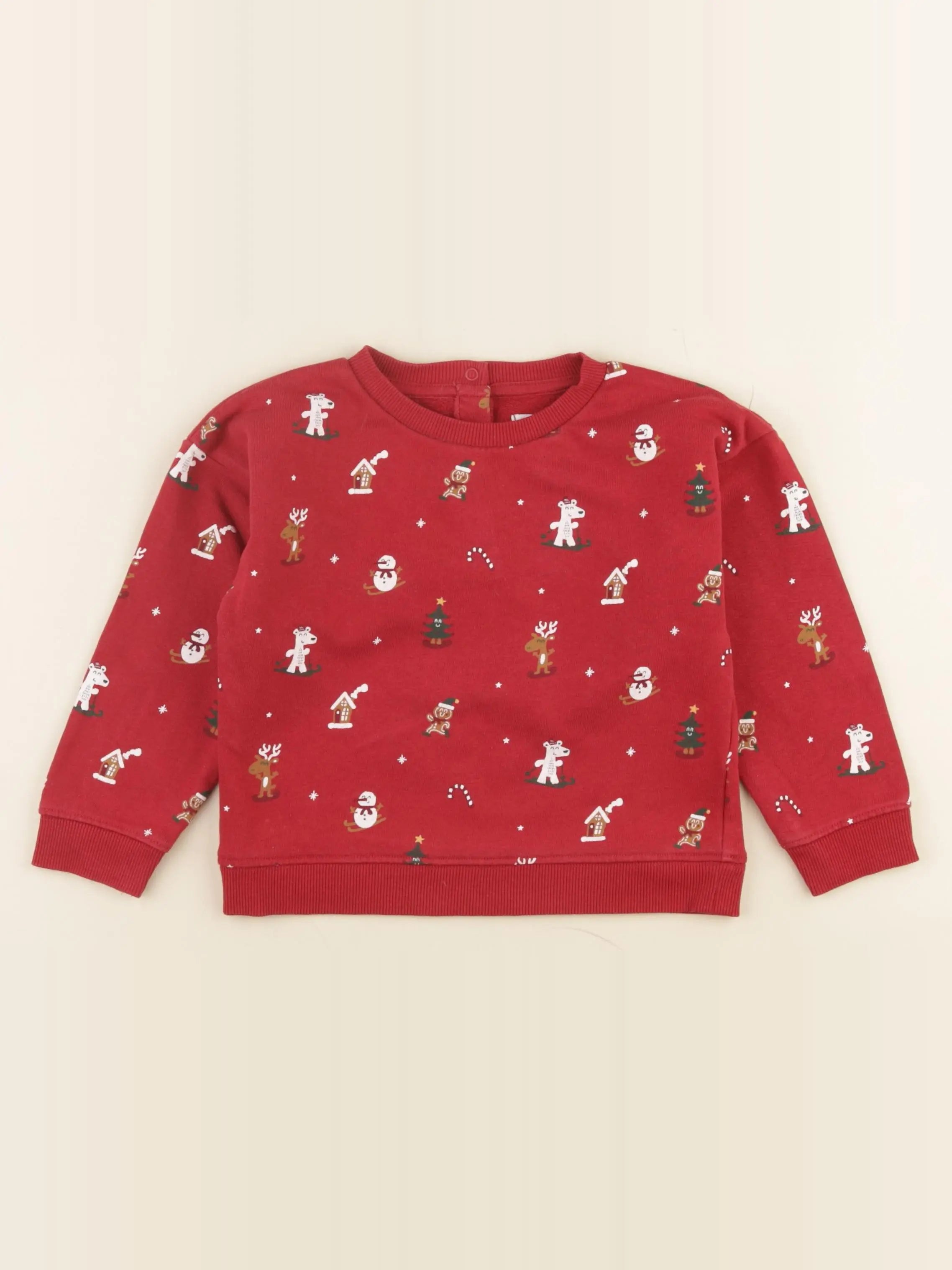 Vertbaudet - sweat rouge - 36 mois