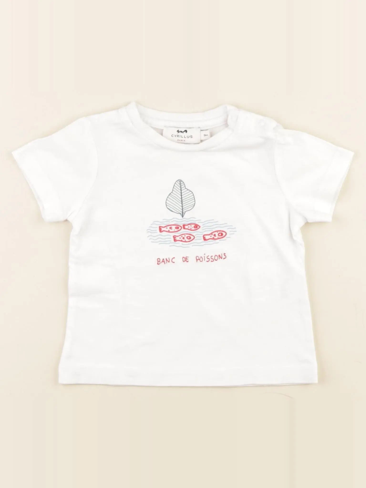 Cyrillus - tee-shirt blanc - 9 mois