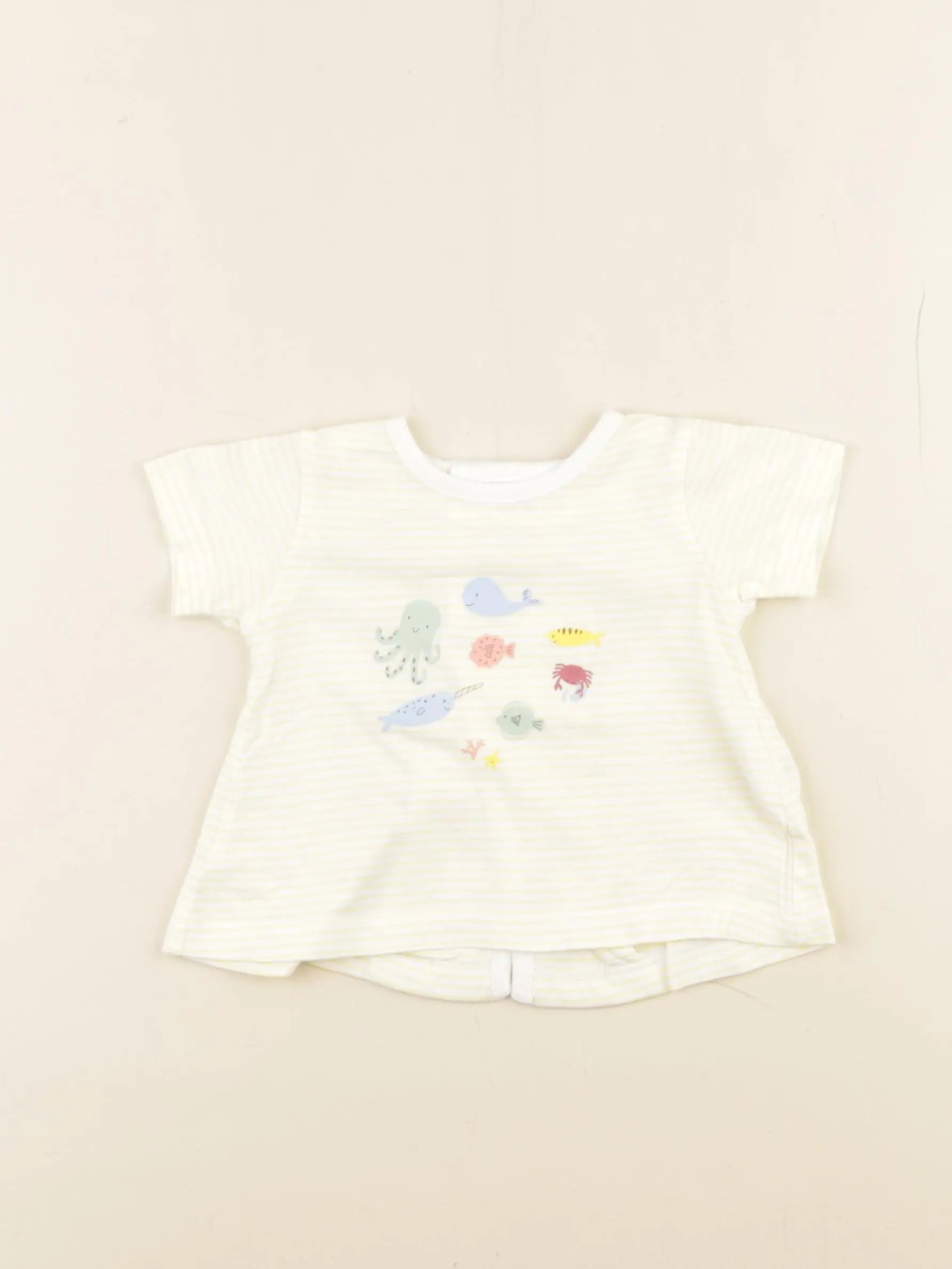 Boutchou - tee-shirt blanc, jaune - 3 mois
